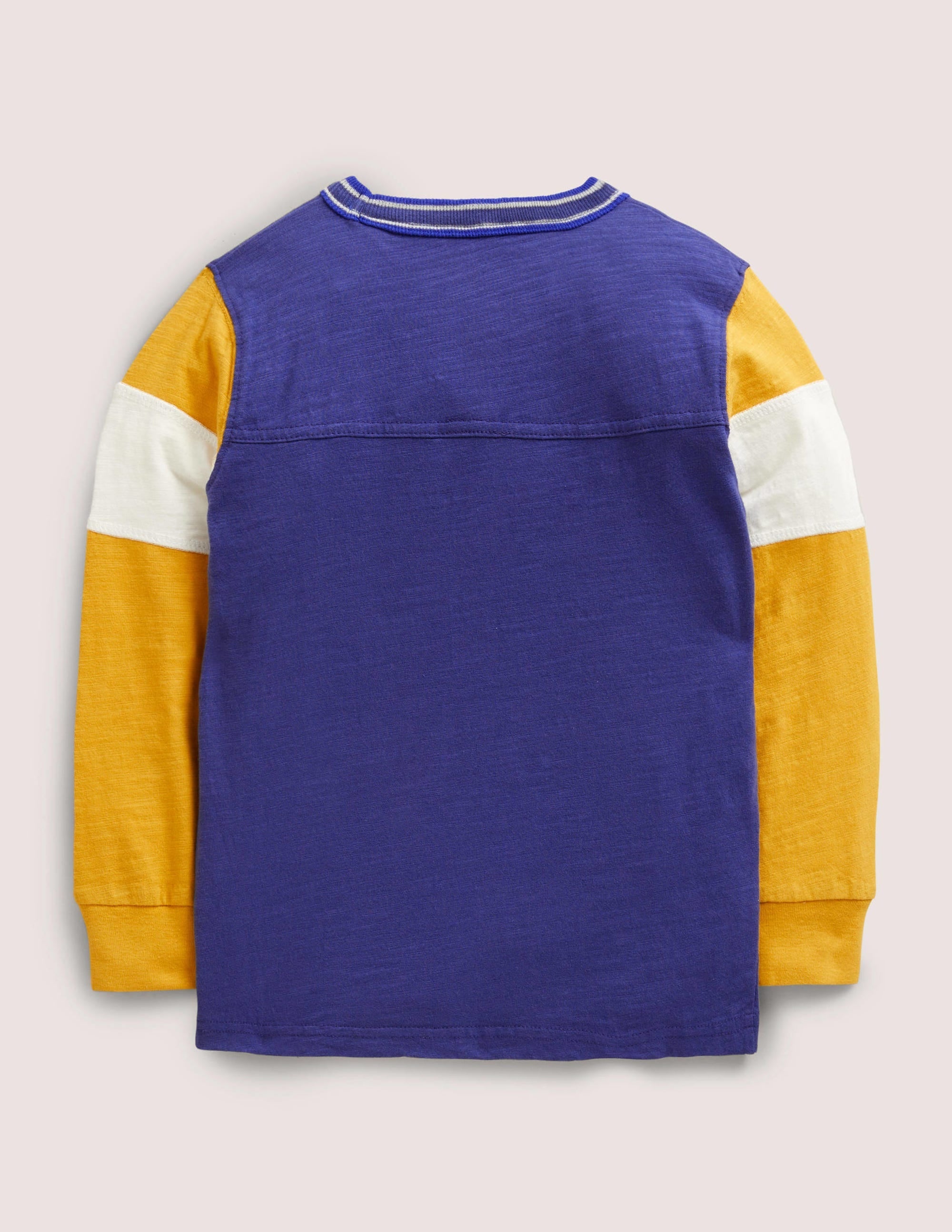 Sporty Long Sleeve T-shirt-Yellow Colourblock - Image 2