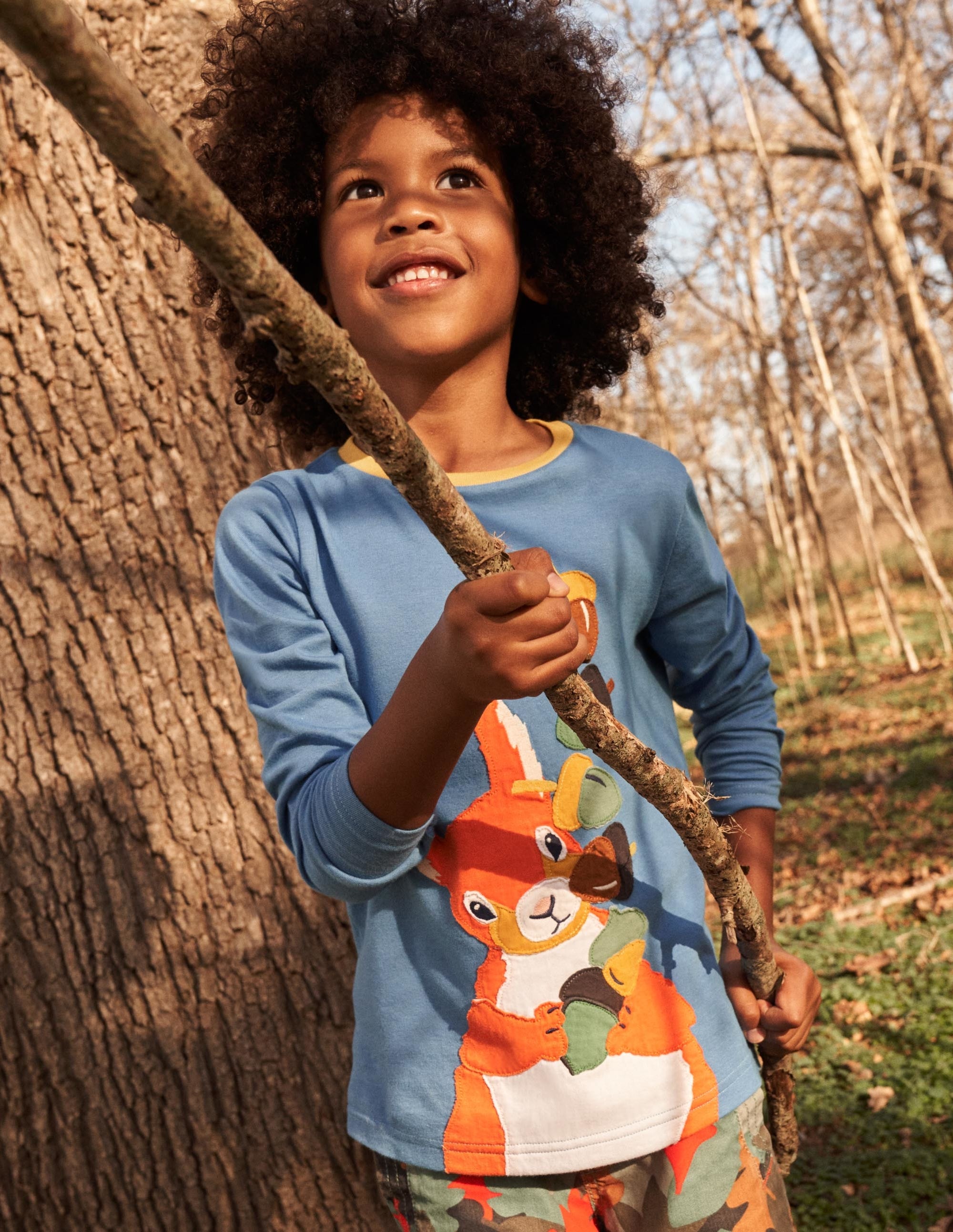 Front & Back Appliqué T-shirt-Riviera Blue Squirrel - Image 5