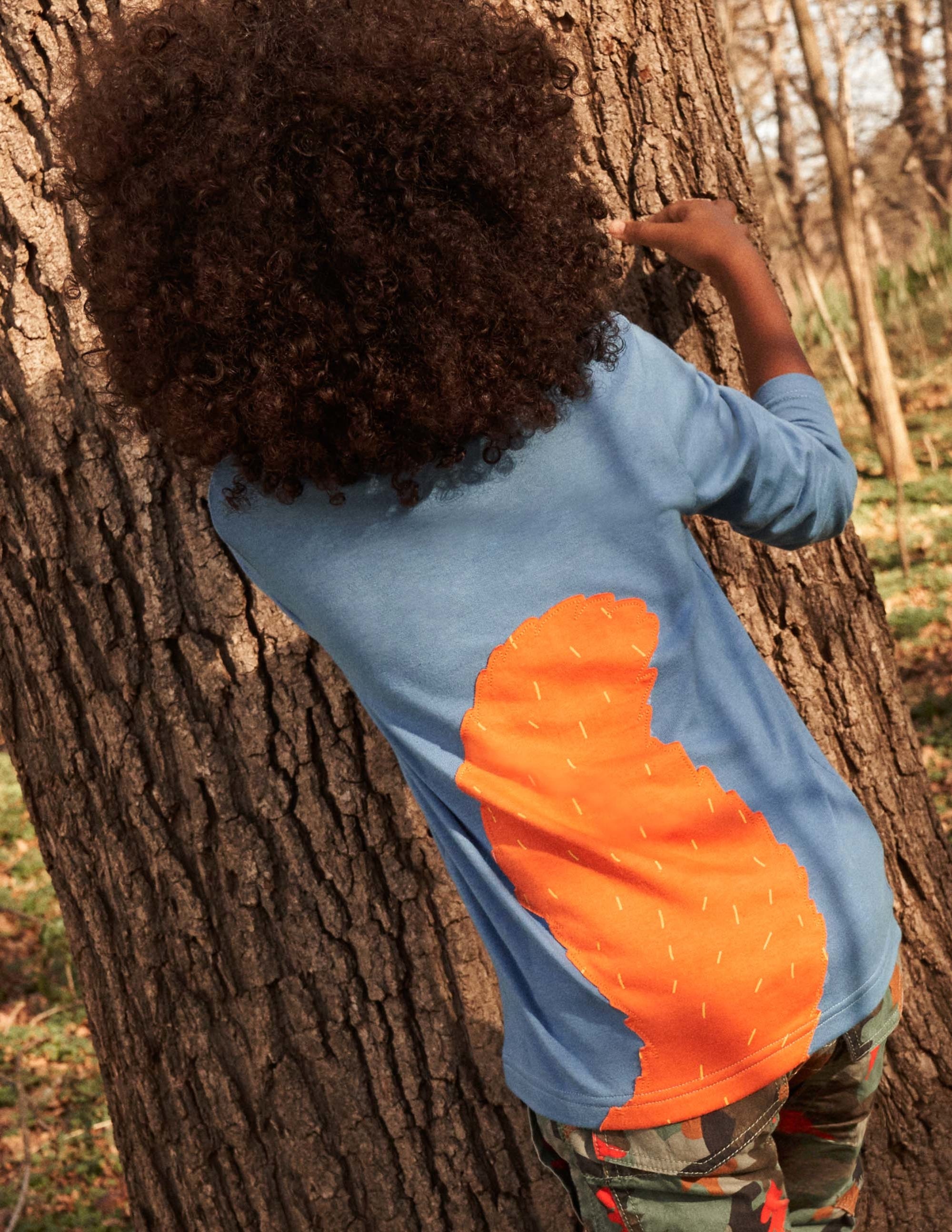 Front & Back Appliqué T-shirt-Riviera Blue Squirrel - Image 6