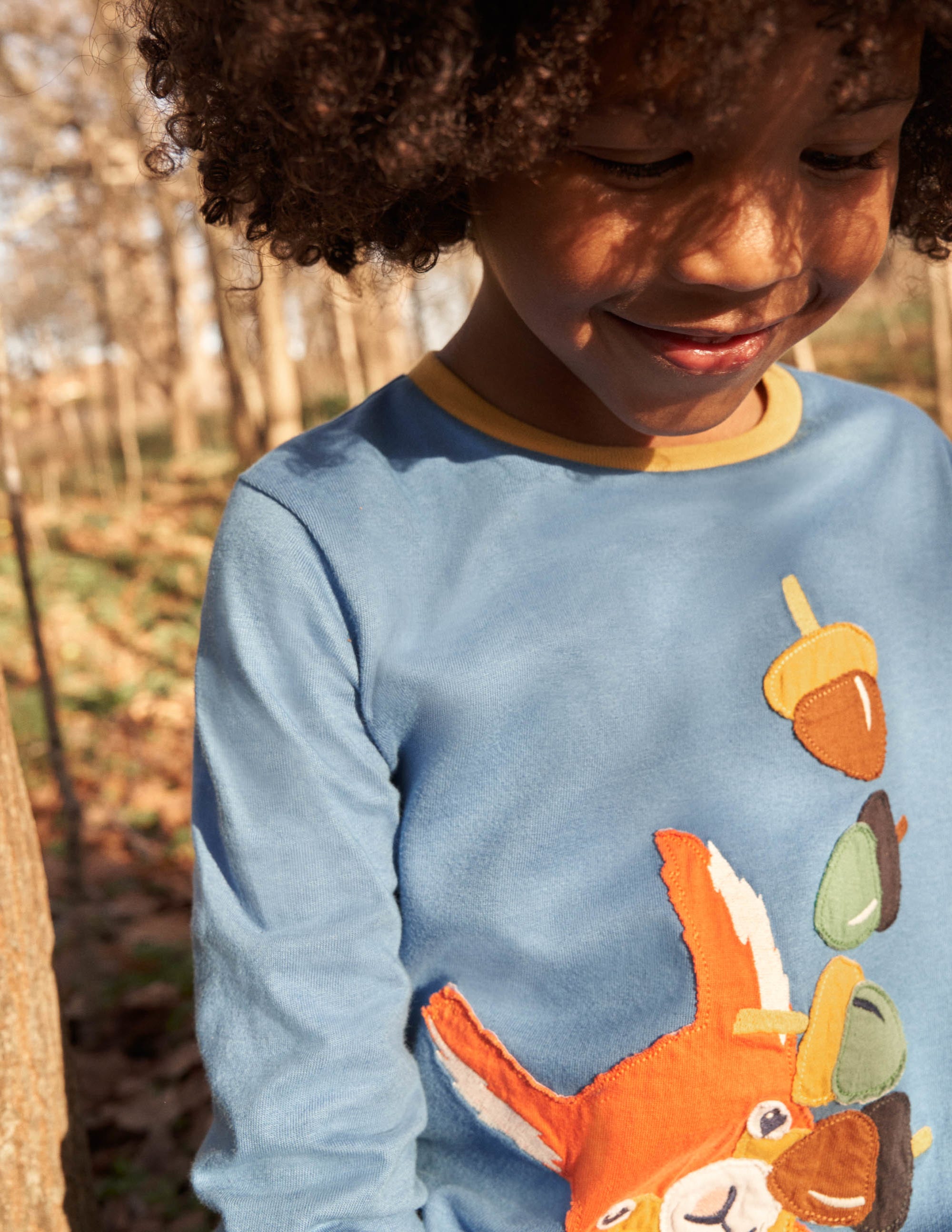 Front & Back Appliqué T-shirt-Riviera Blue Squirrel - Image 7