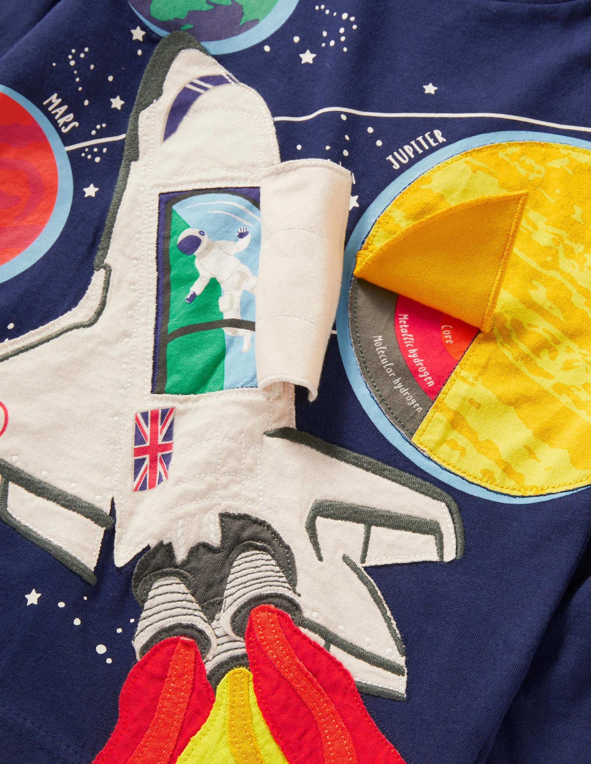 Lift-the-flap Rocket T-shirt-Navy Ombre Rocket-3