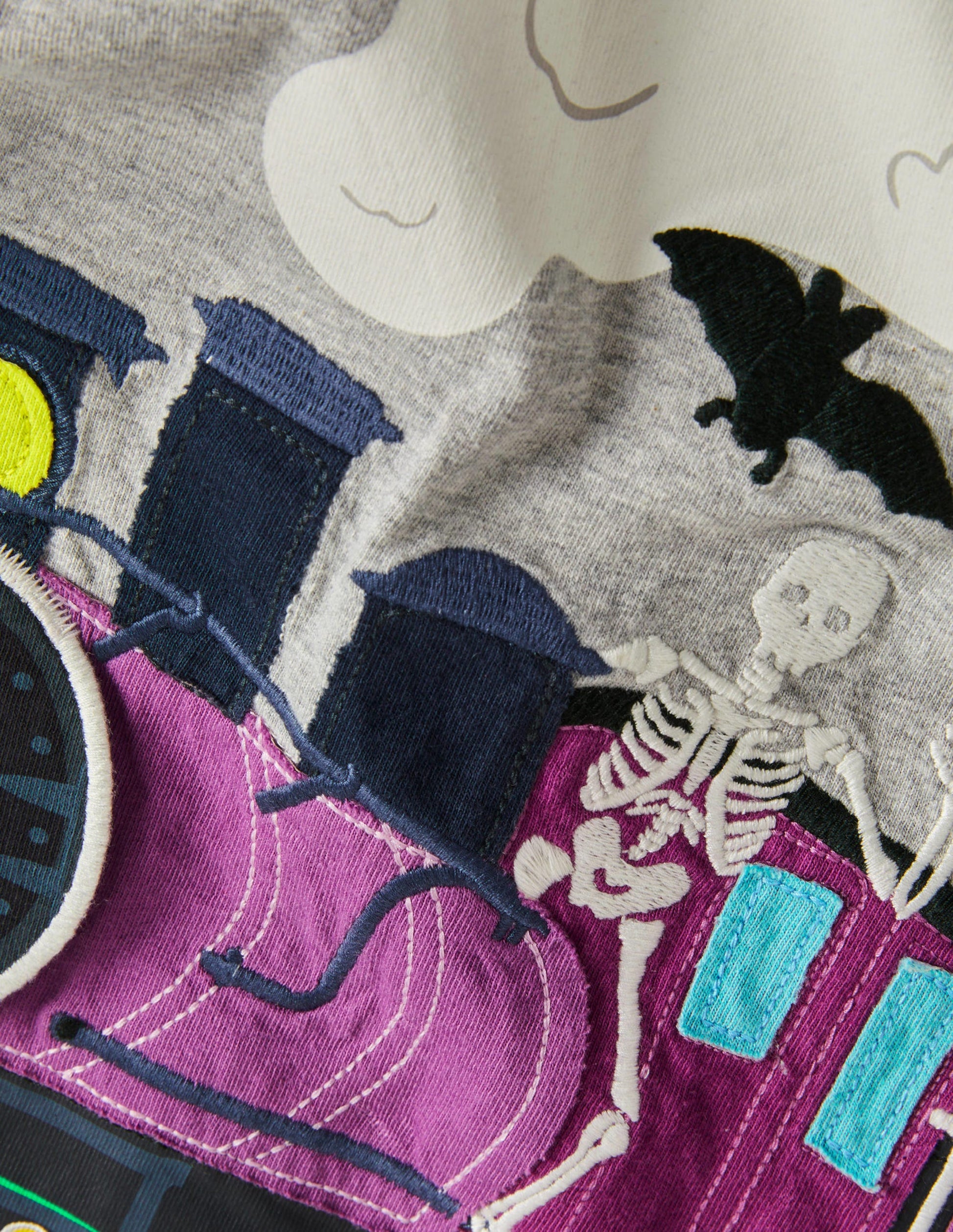 Halloween Flap T-shirt-Marl Grey Ghost Train-3