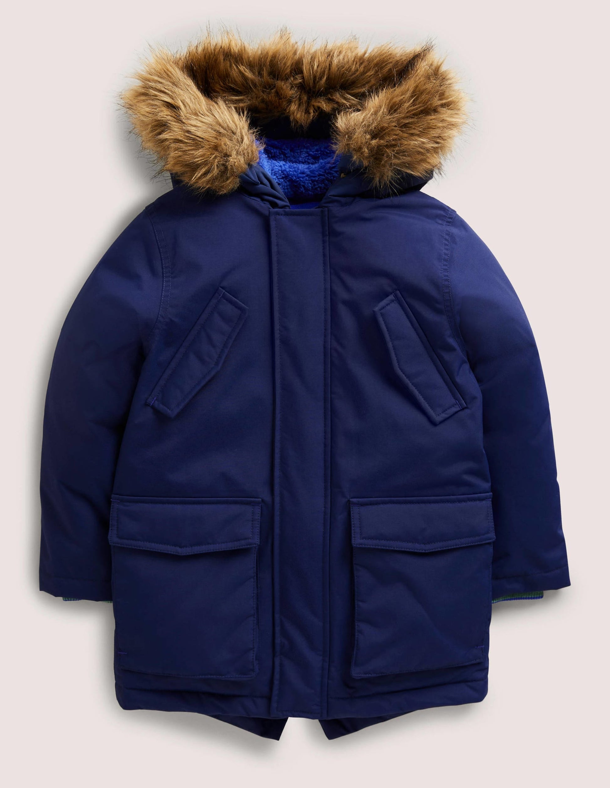 Navy Hooded Waterproof Parka-College Navy-1