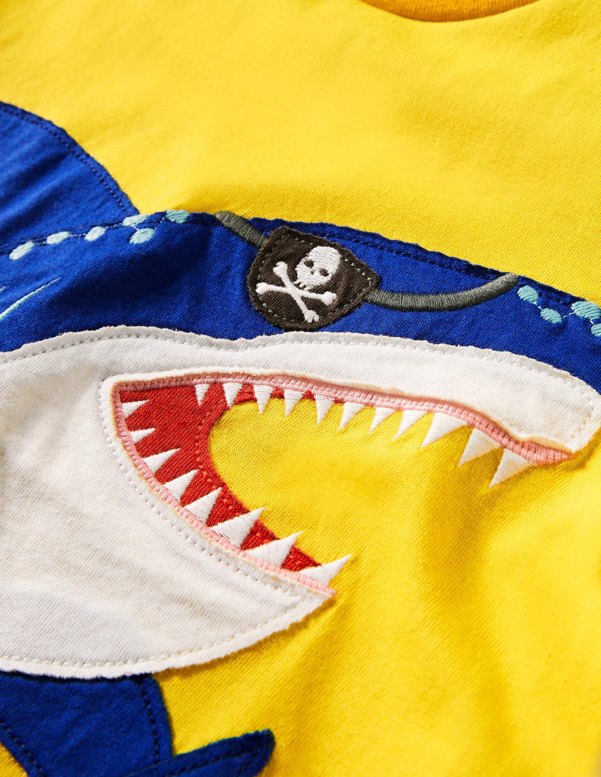 Yellow Shark Appliqué T-shirt-Daffodil Yellow Shark-3