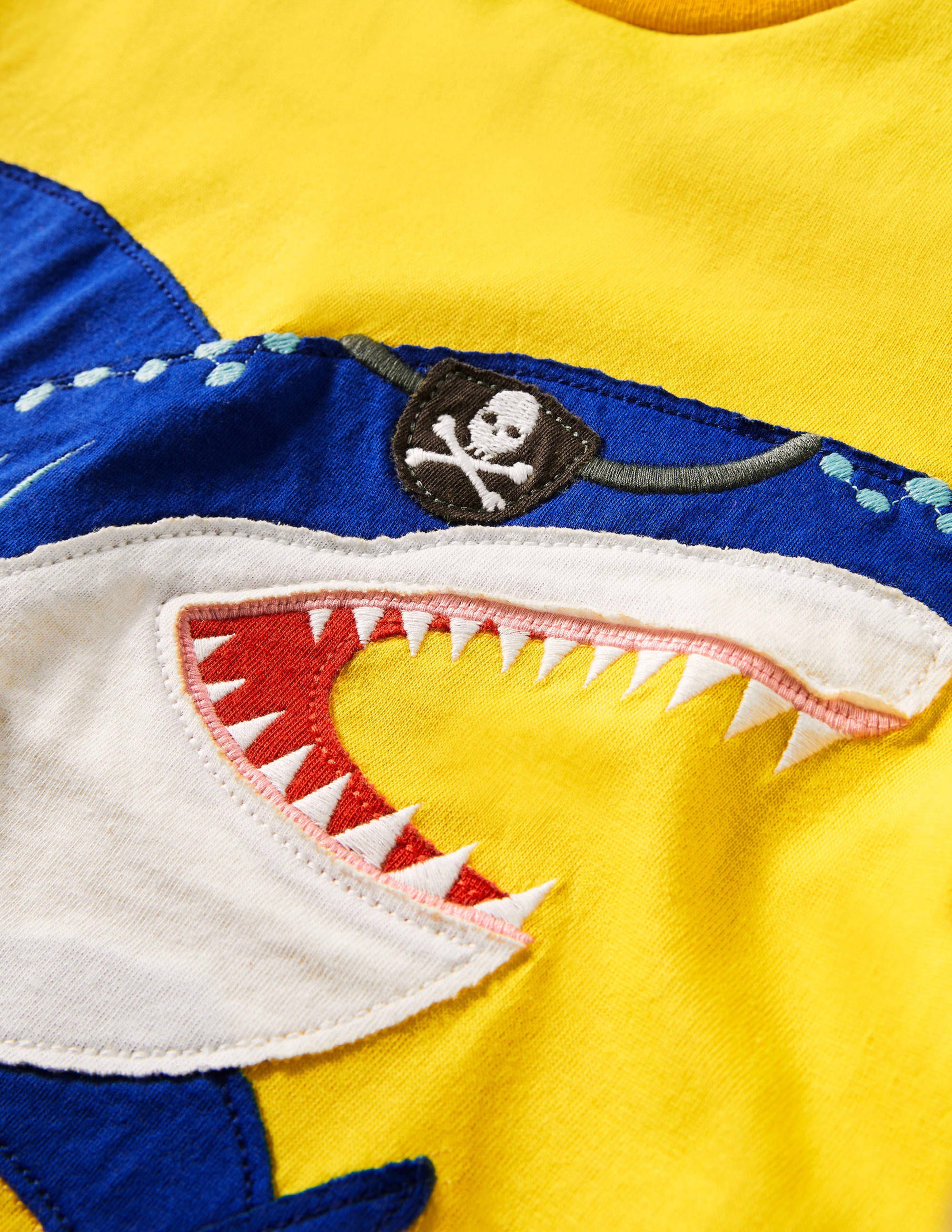 Yellow Shark Appliqué T-shirt-Daffodil Yellow Shark - Image 3