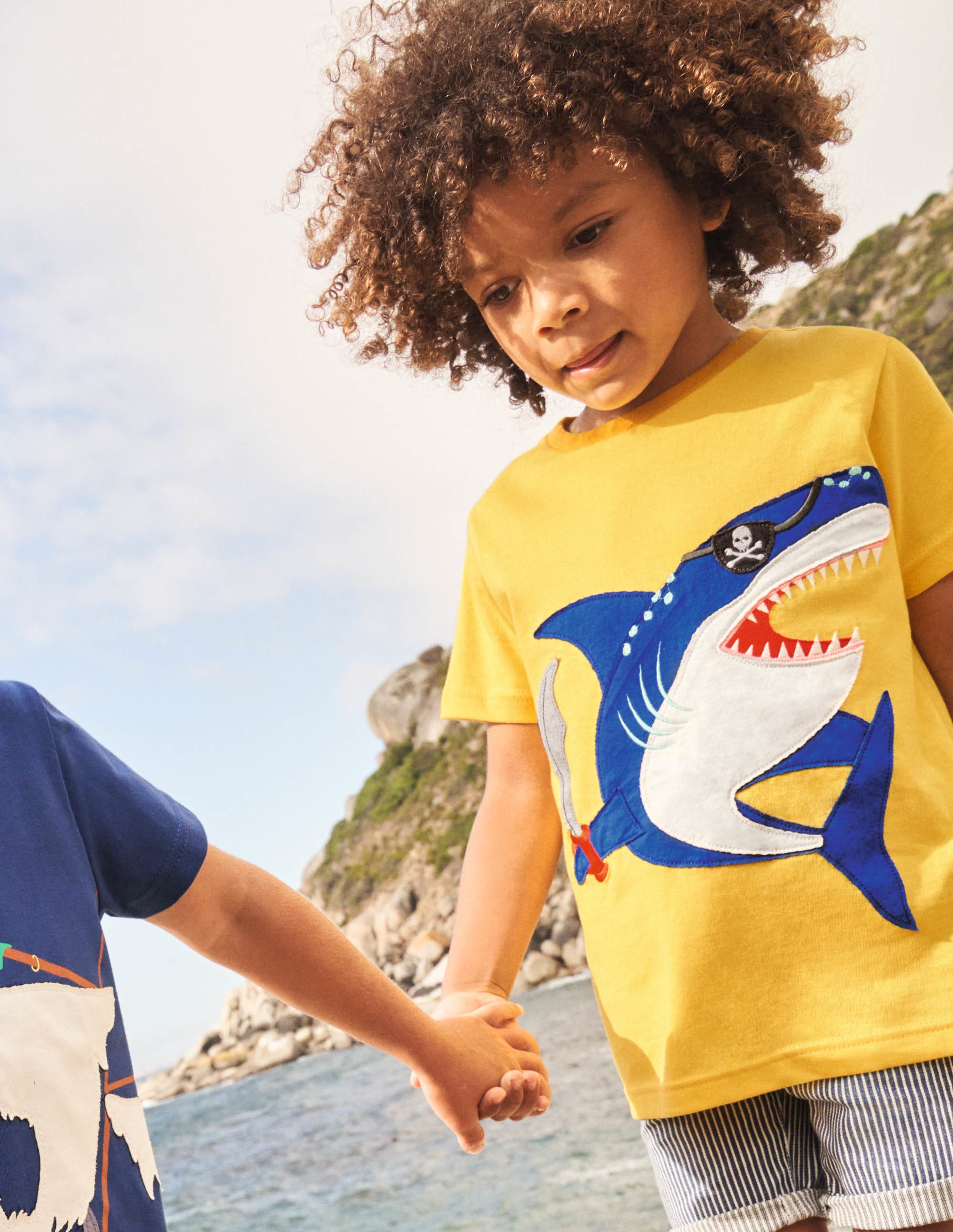 Yellow Shark Appliqué T-shirt-Daffodil Yellow Shark - Image 5