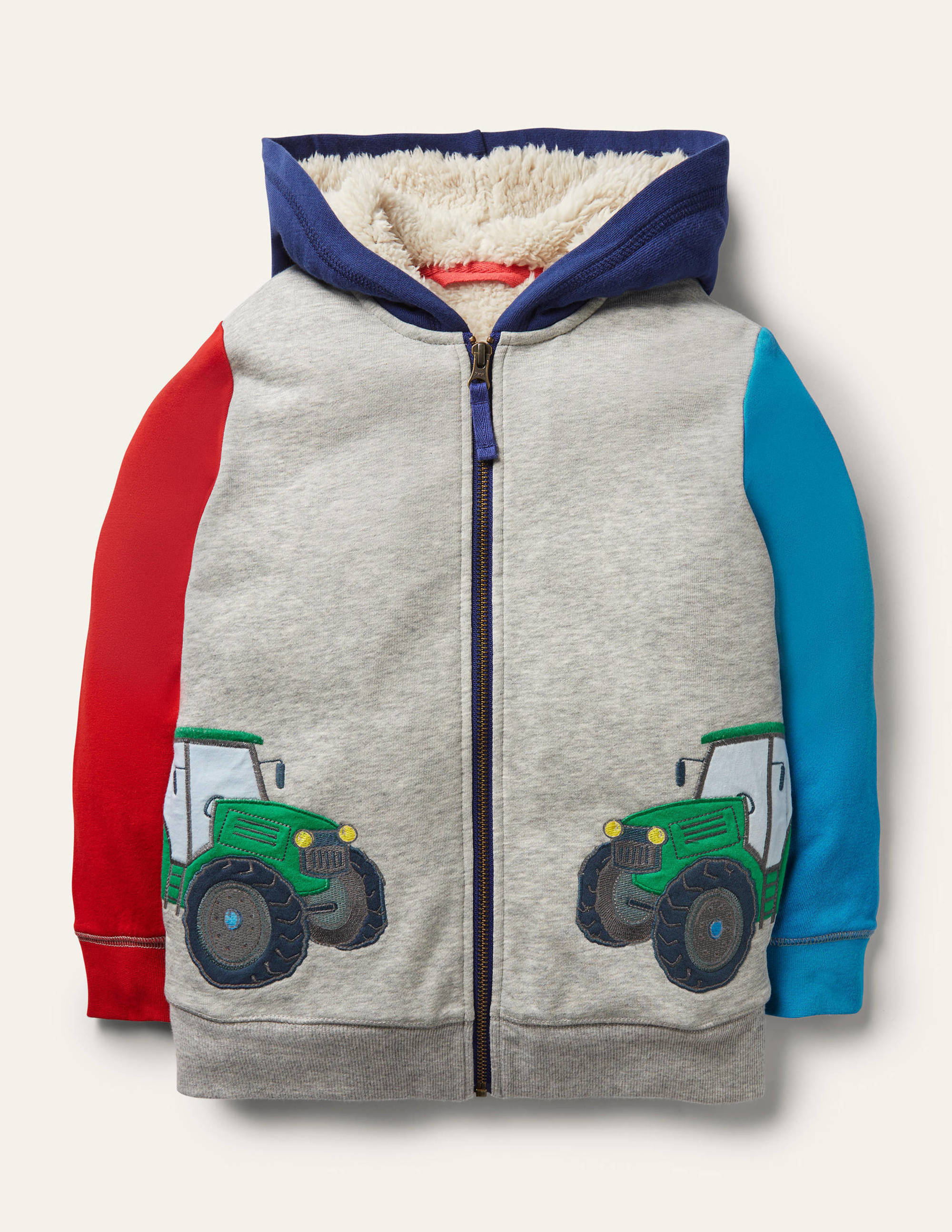 Shaggy-lined Interest Hoodie-Grey Marl Tractors - Image 1