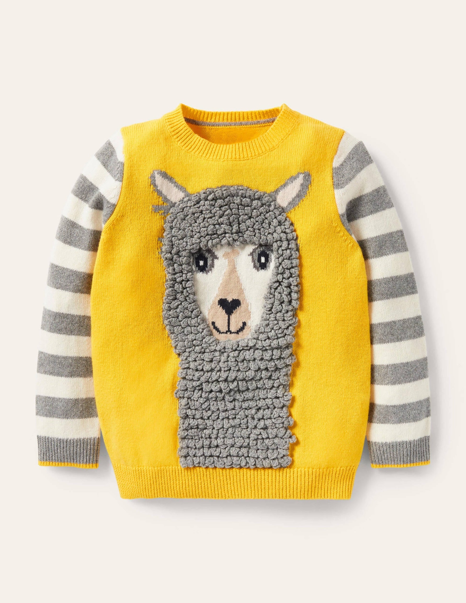 Animal Crew Neck Jumper-Sweetcorn Yellow Alpaca-1