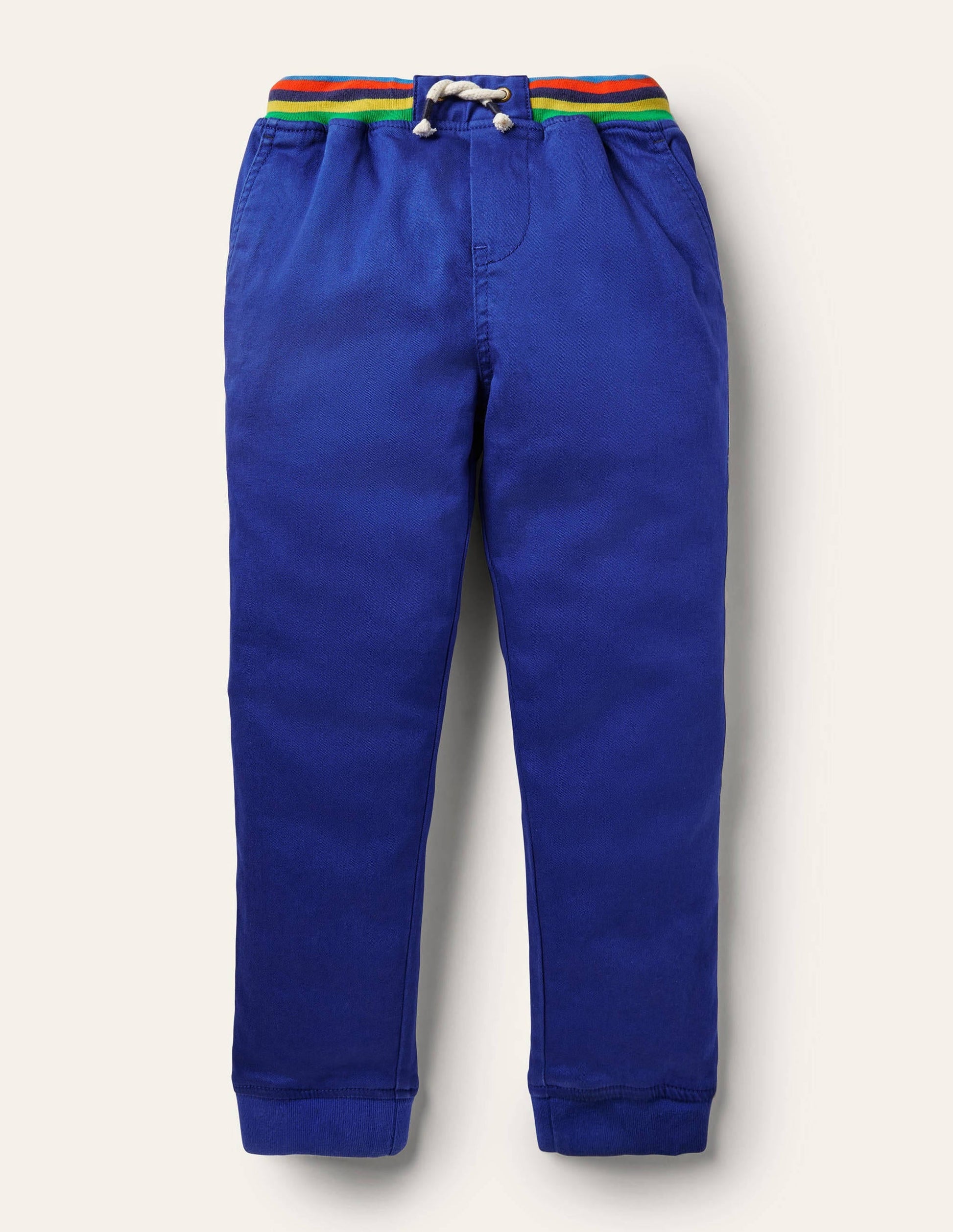 Rib Waist Woven Joggers-Brilliant Blue-1