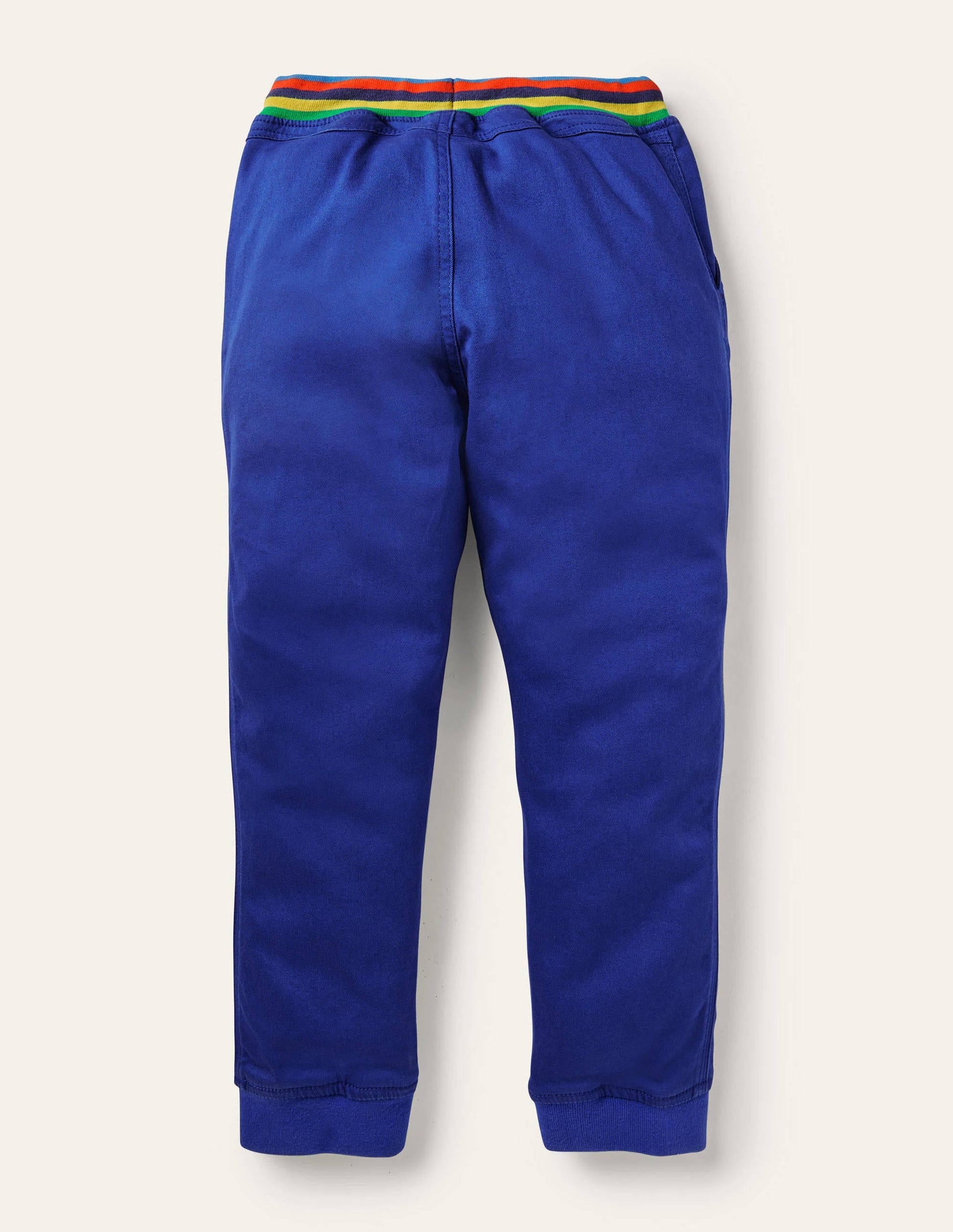 Rib Waist Woven Joggers-Brilliant Blue-2