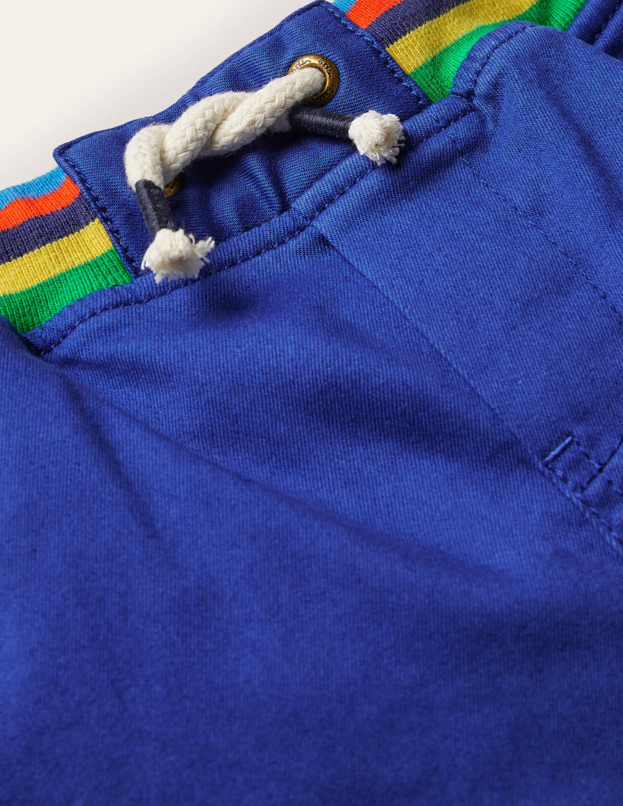 Rib Waist Woven Joggers-Brilliant Blue - Image 3
