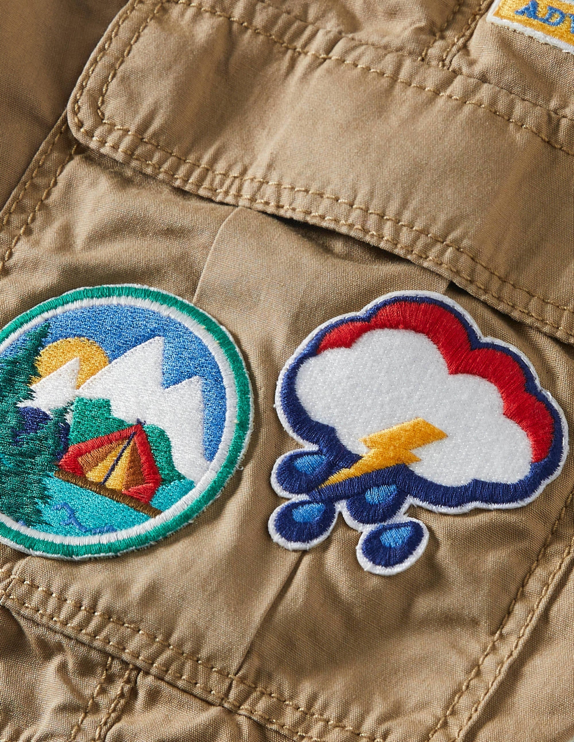 Cargo Badge Shorts-Cappuccino Brown Badges - Image 3