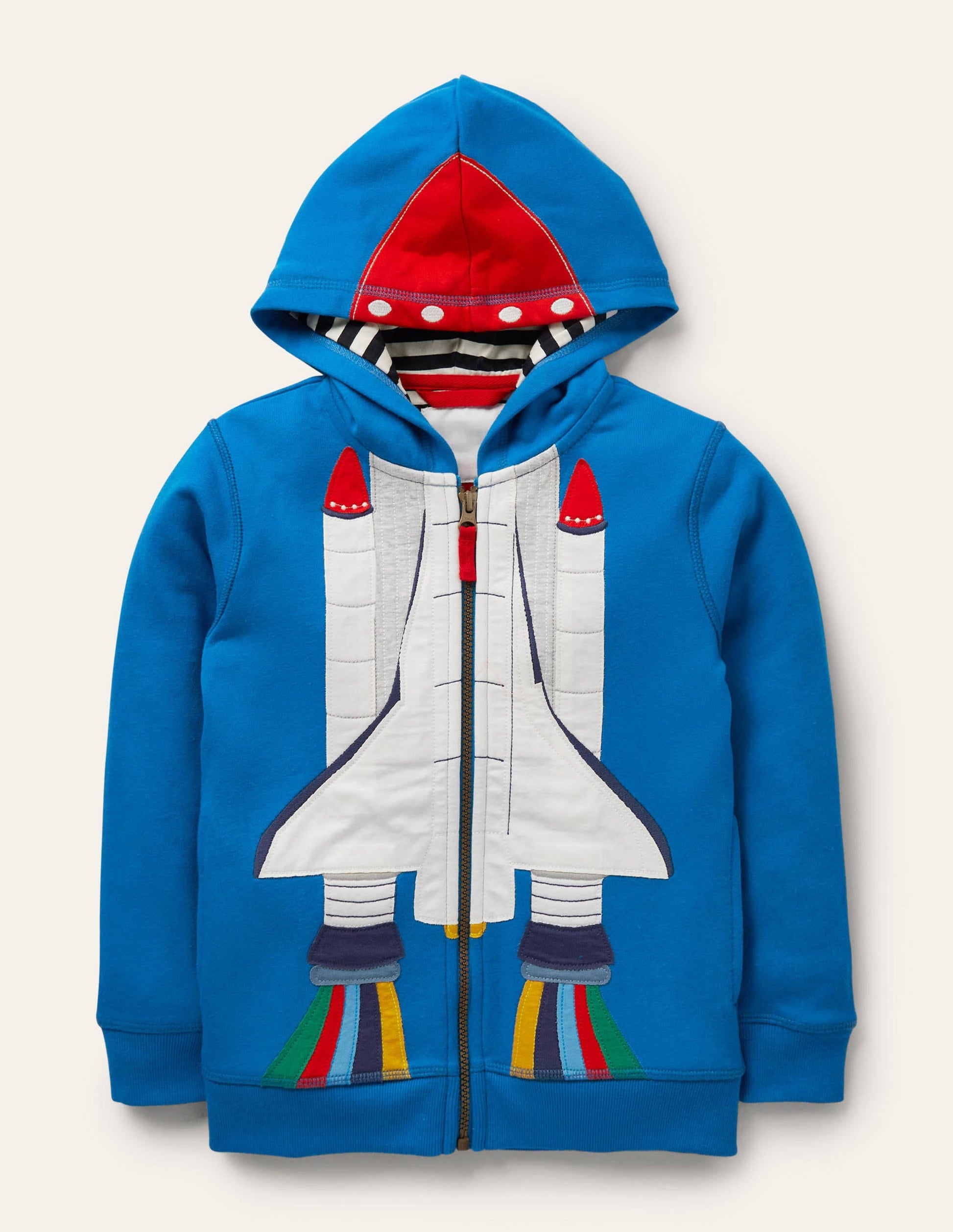Fun Zip-up Hoodie-Bright Marina Blue Space-1