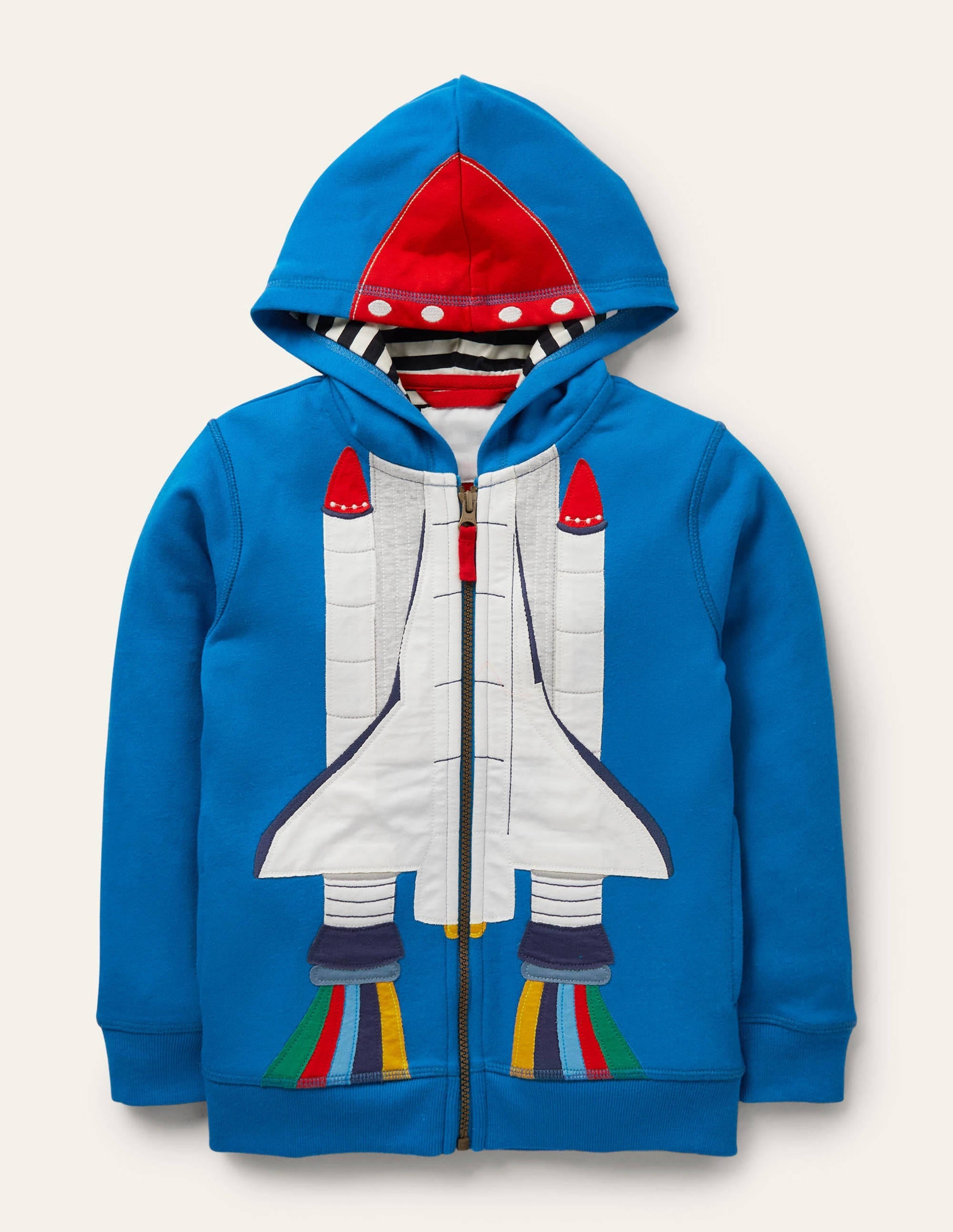 Fun Zip-up Hoodie-Bright Marina Blue Space - Image 1