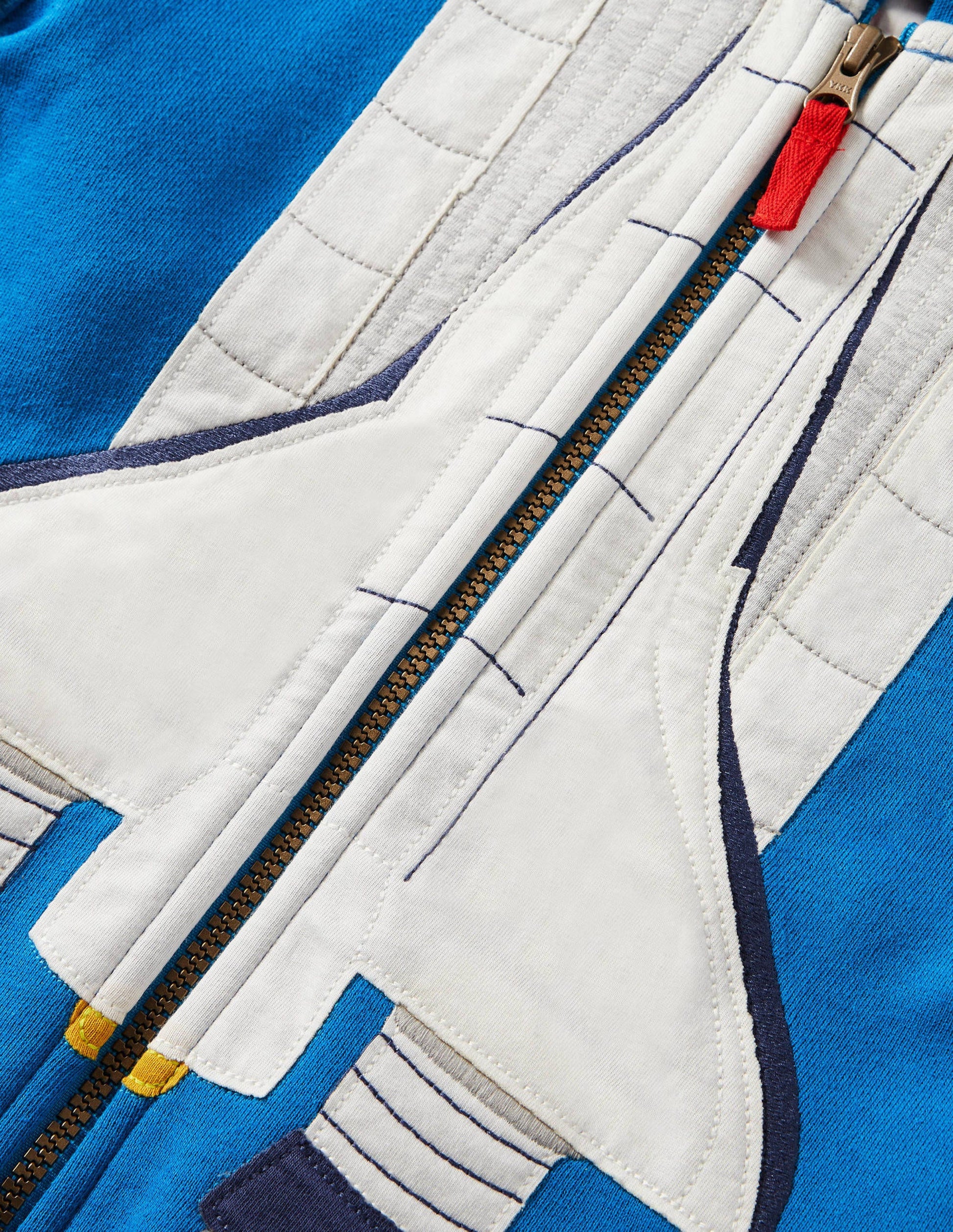 Fun Zip-up Hoodie-Bright Marina Blue Space-3