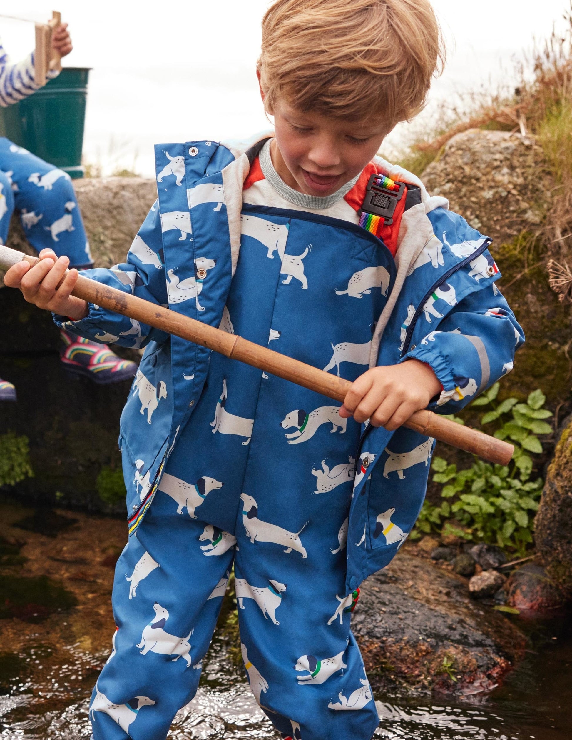 Waterproof Rain Jacket-Venice Blue Sausage Dogs-4