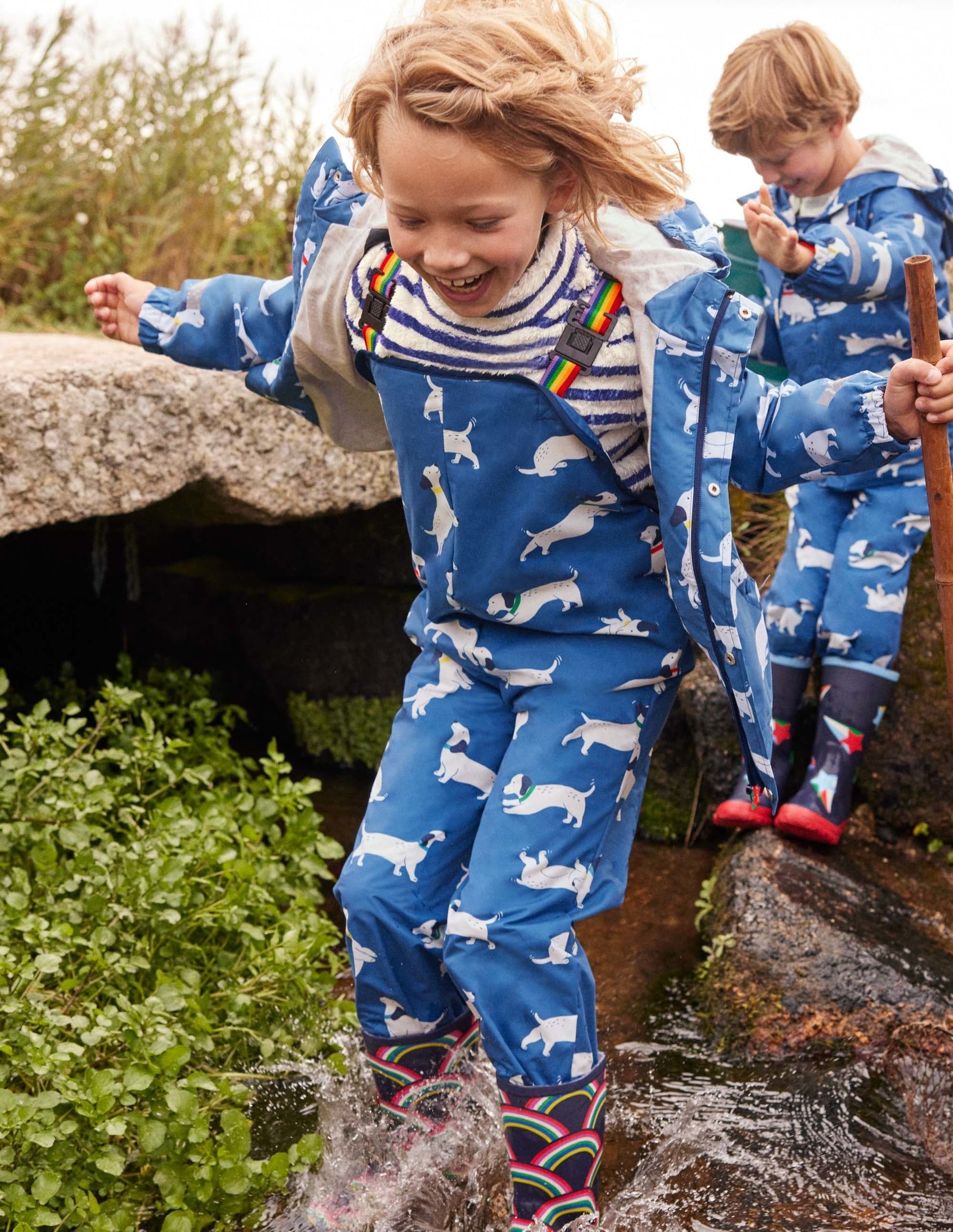 Waterproof Rain Jacket-Venice Blue Sausage Dogs-6