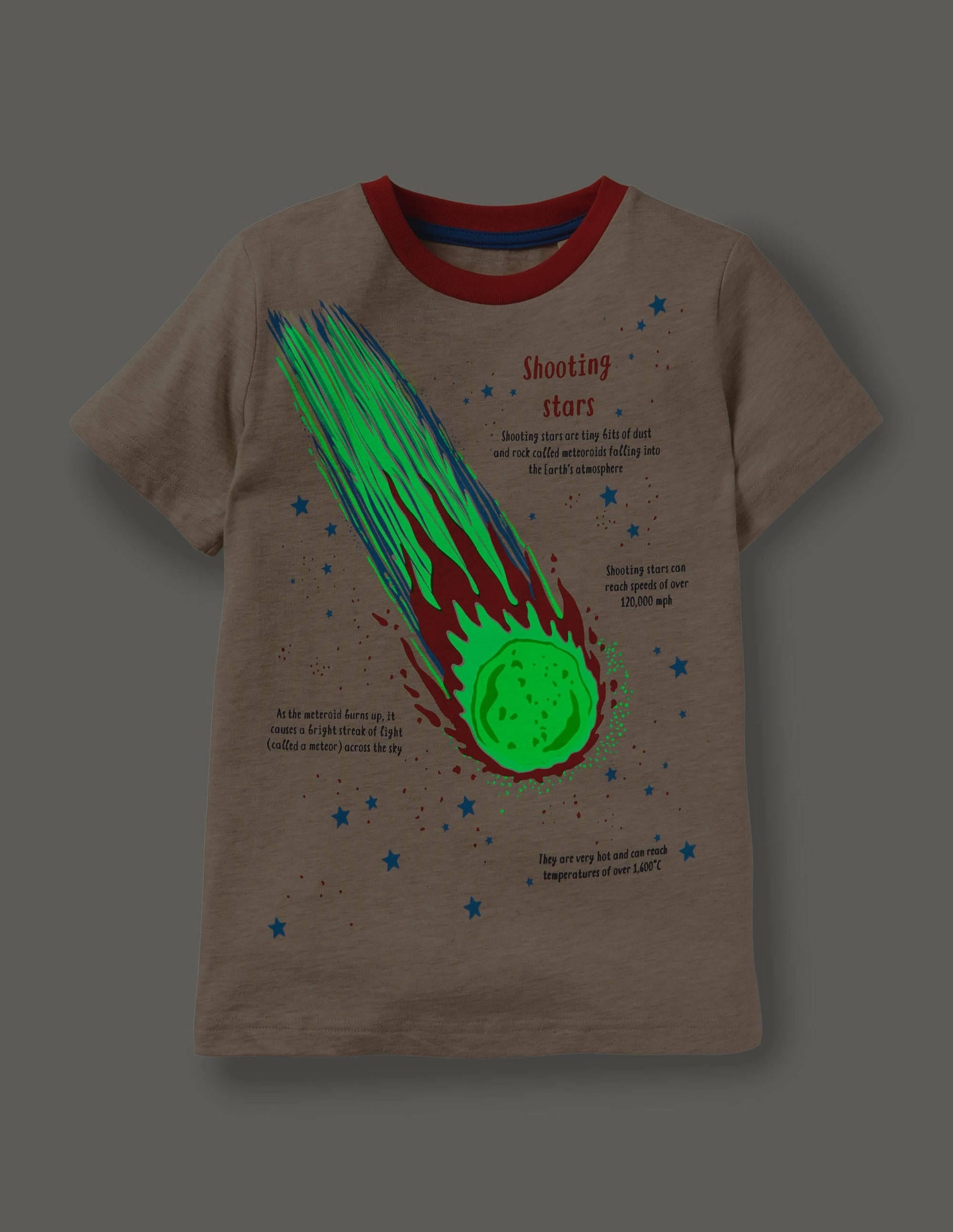 Glowing Educational T-shirt-Ivory Shooting Stars-4