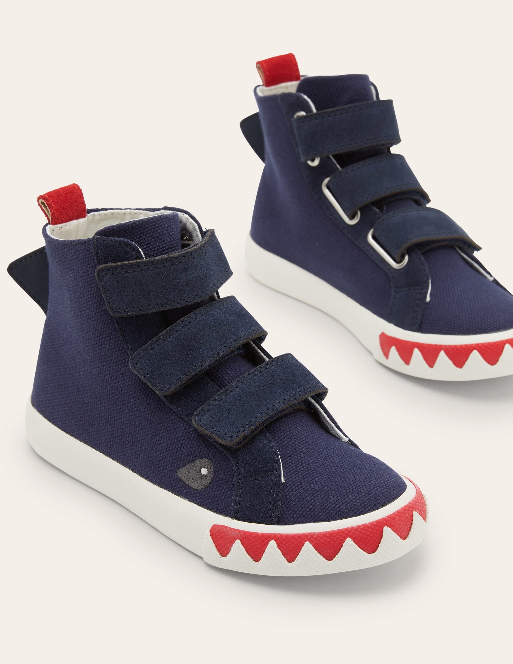 Navy Shark High Top Trainers-College Navy-1