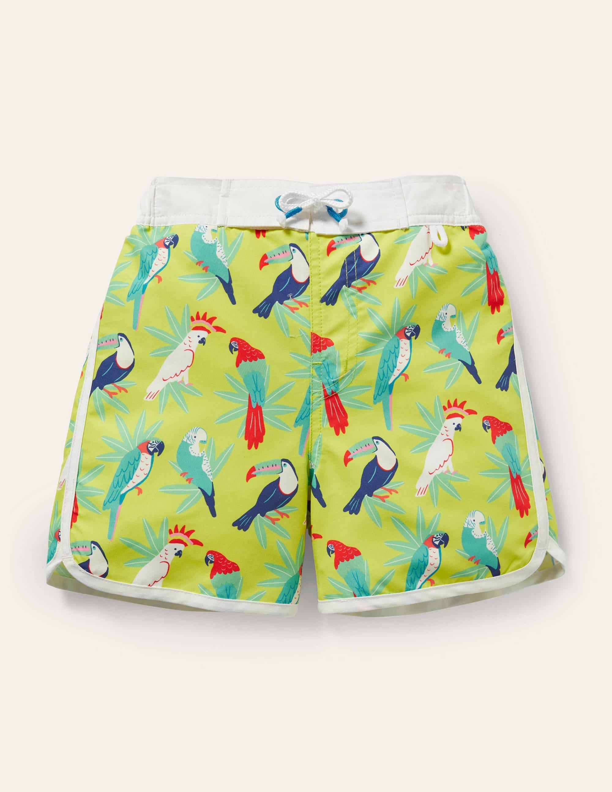 Surf Shorts-Yellow Tropical Toucans - Image 1