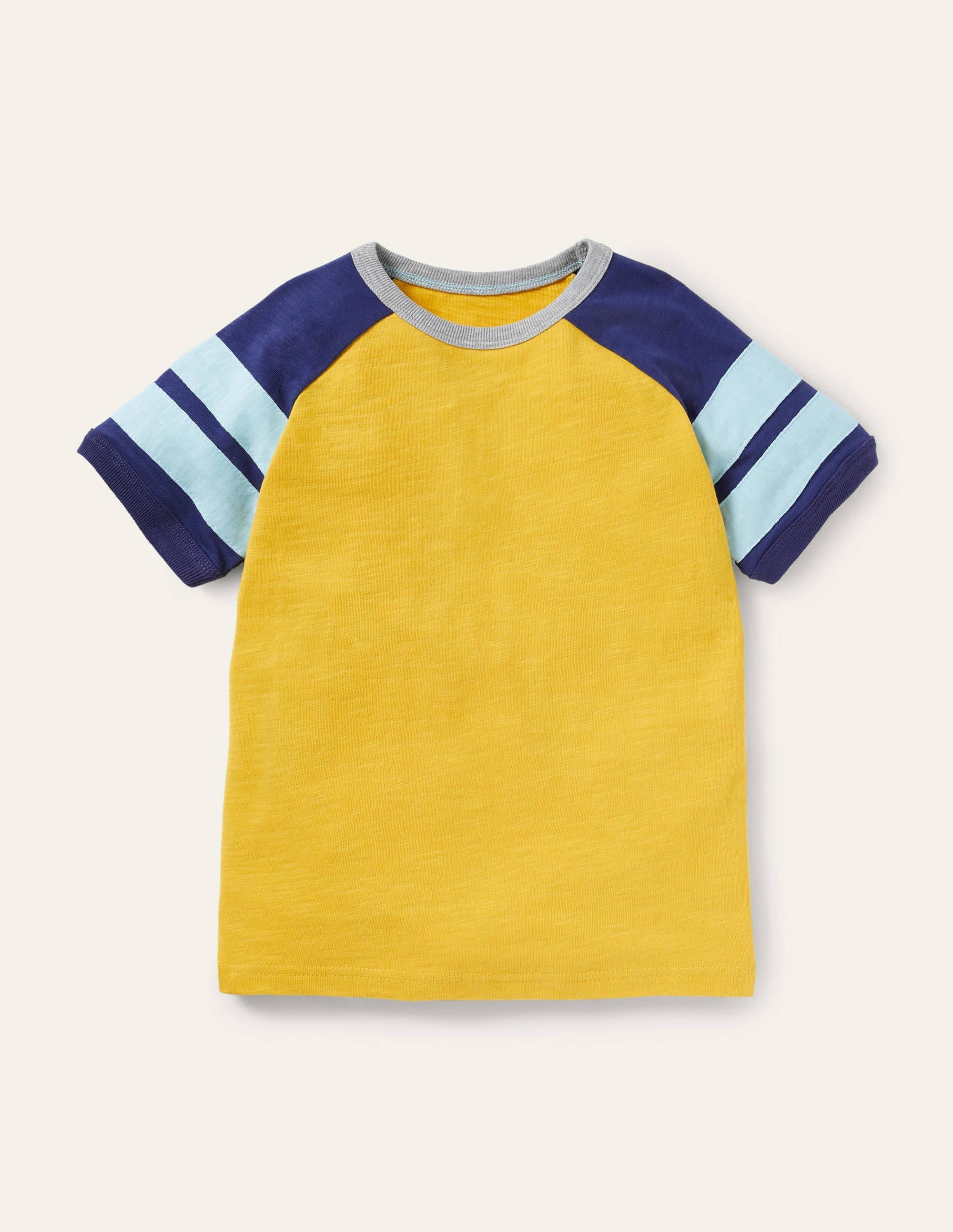 Colourblock Raglan T-shirt-Daffodil Yellow/Starboard Blue - Image 1