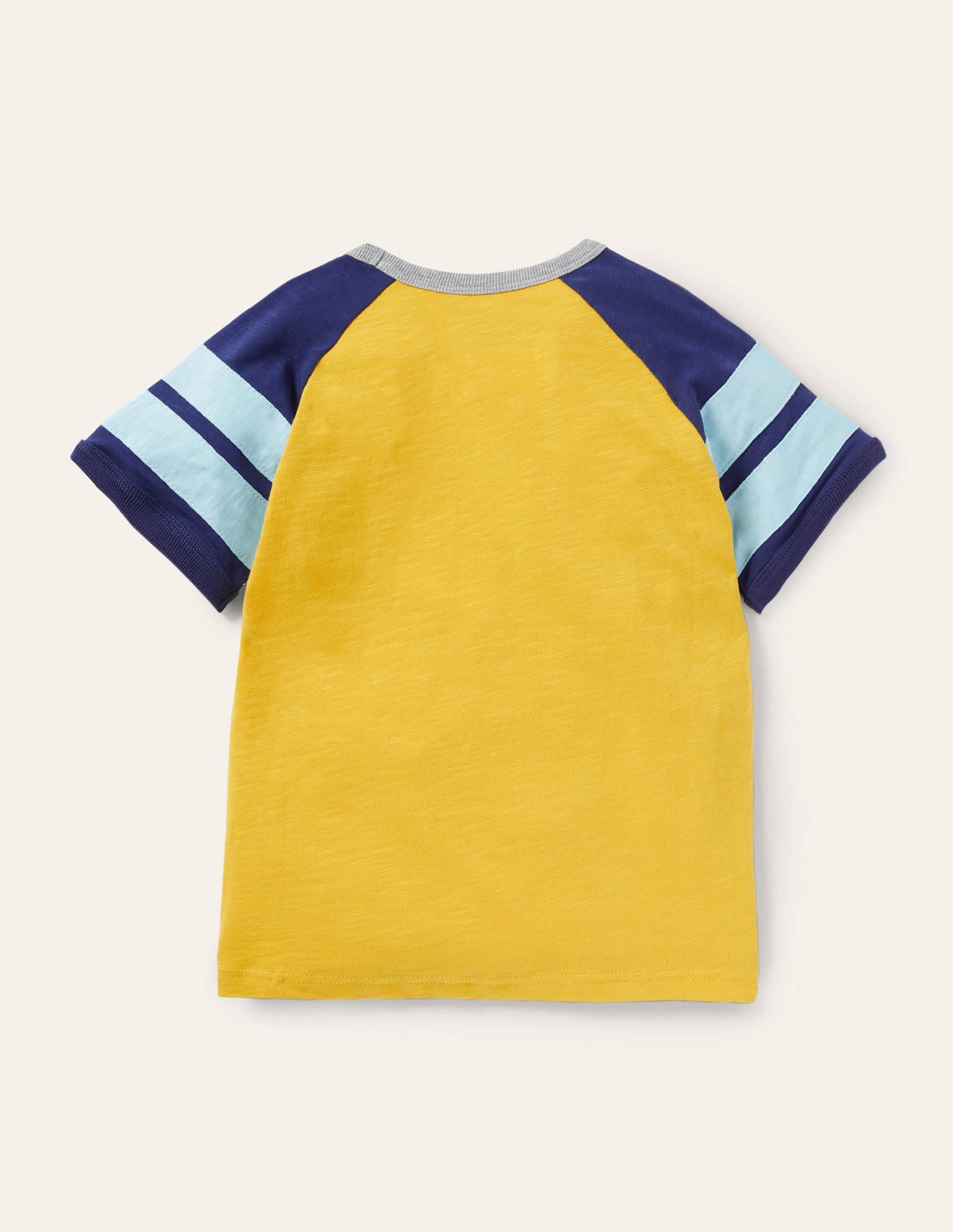Colourblock Raglan T-shirt-Daffodil Yellow/Starboard Blue - Image 2