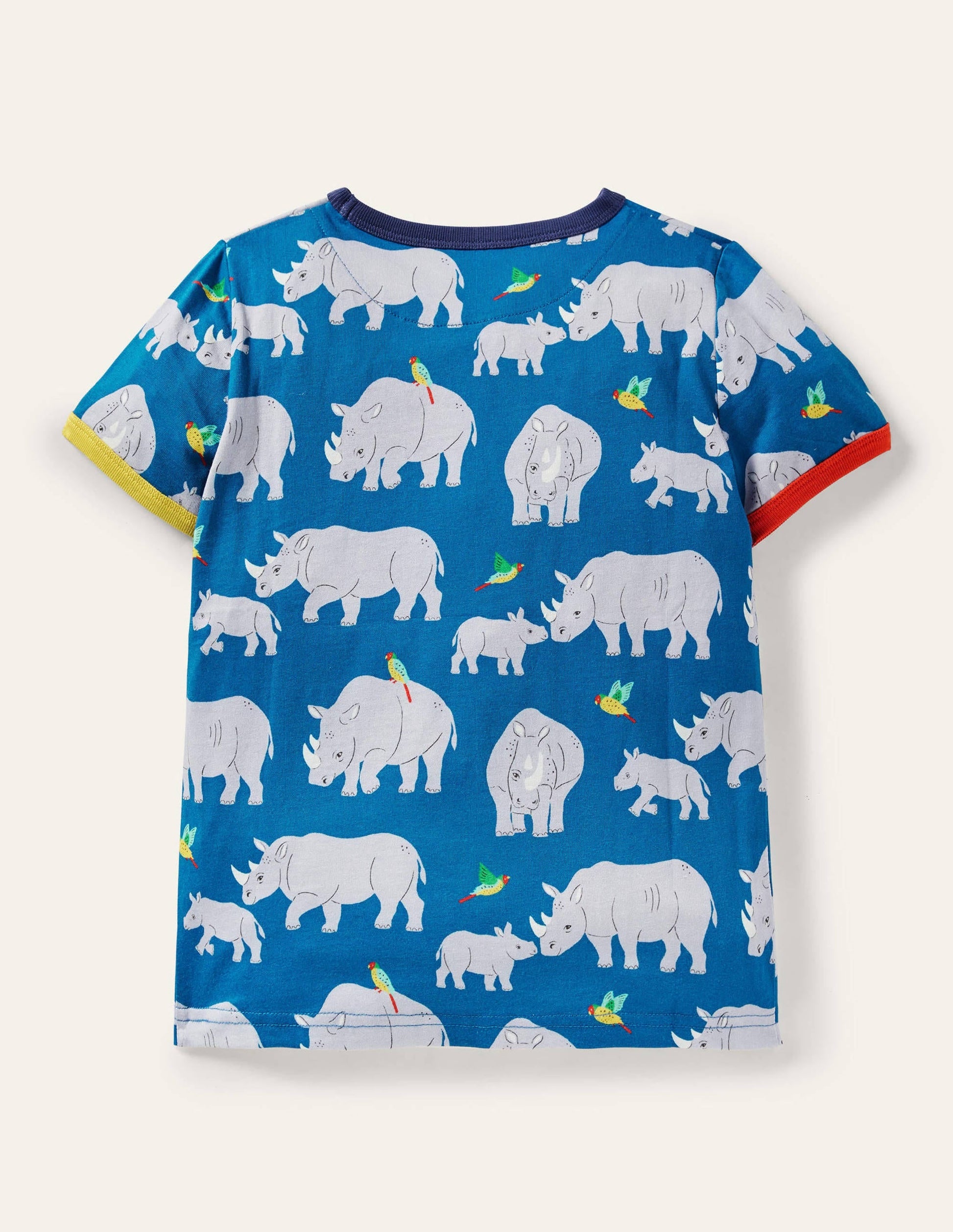 Printed Ringer T-shirt-Elizabethan Blue Rhino-2