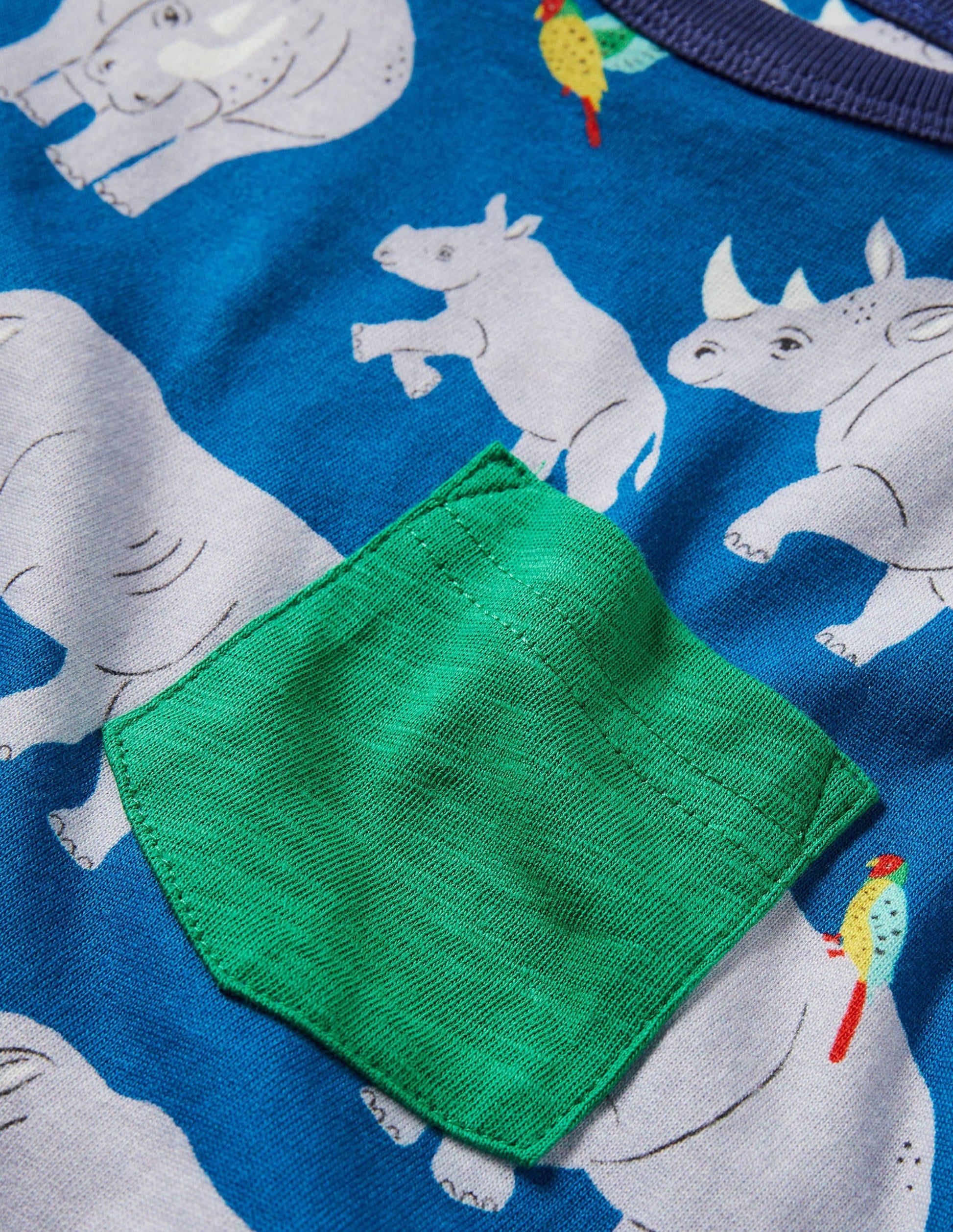 Printed Ringer T-shirt-Elizabethan Blue Rhino-3