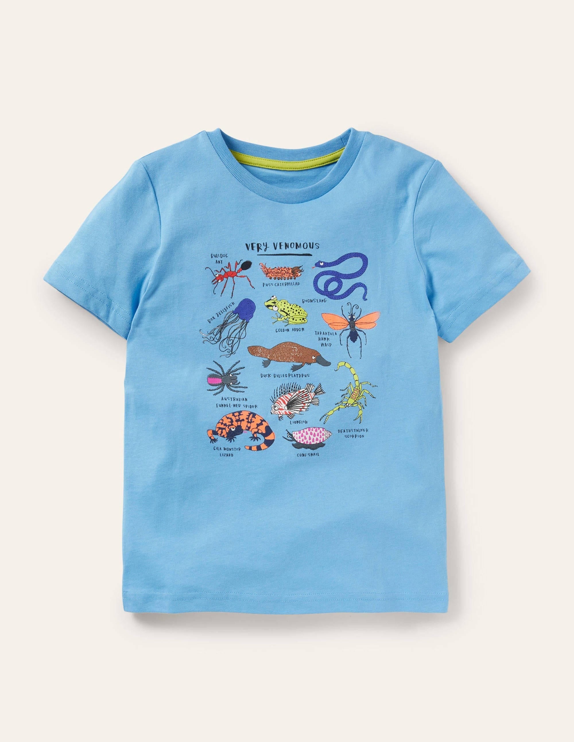 Graphic Grid T-shirt-Surfboard Blue Animals - Image 1