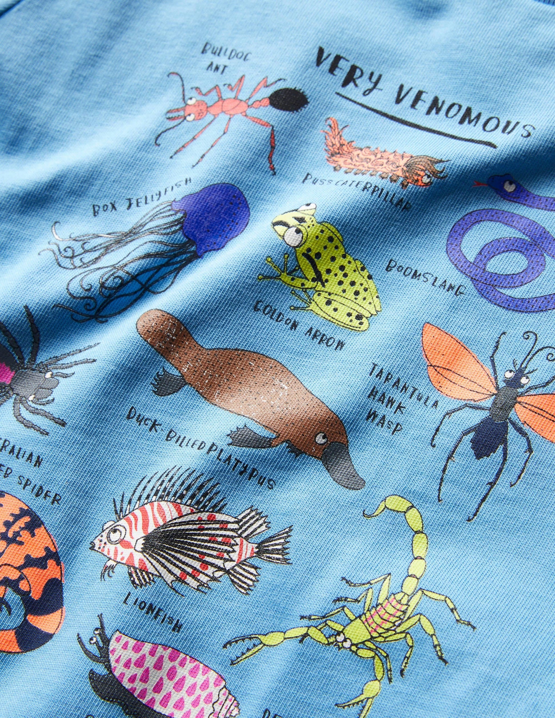 Graphic Grid T-shirt-Surfboard Blue Animals-3