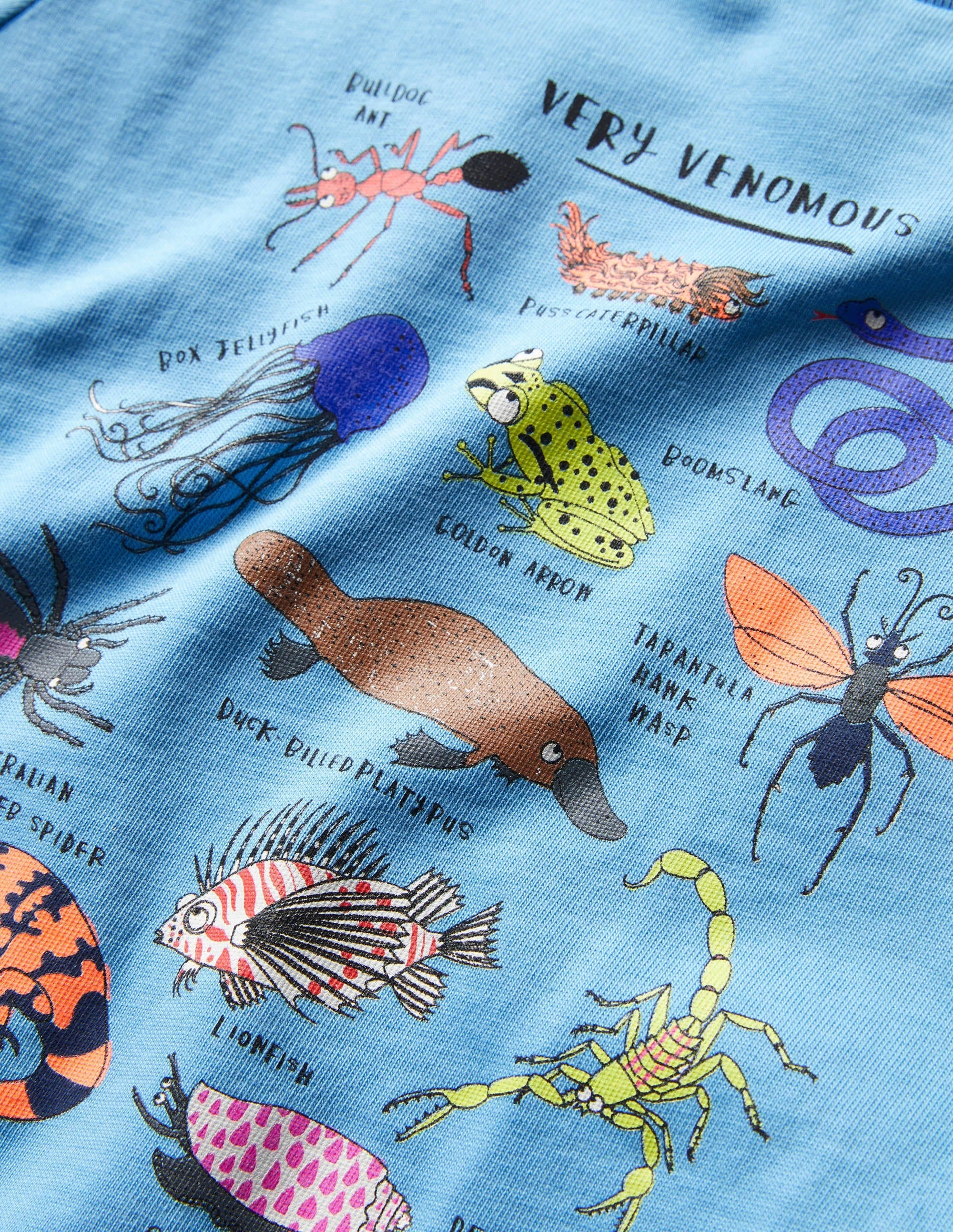 Graphic Grid T-shirt-Surfboard Blue Animals - Image 3