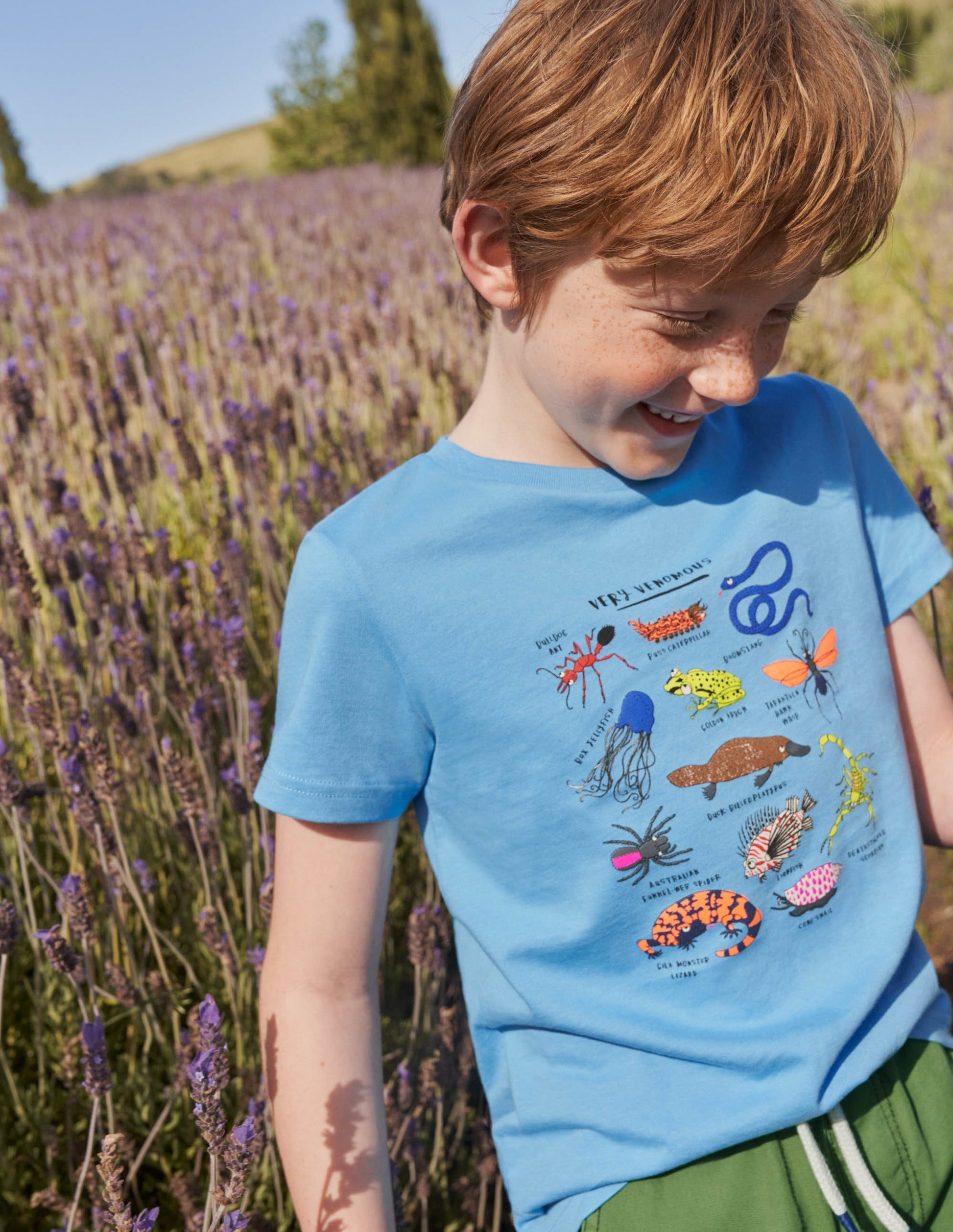 Graphic Grid T-shirt-Surfboard Blue Animals-4