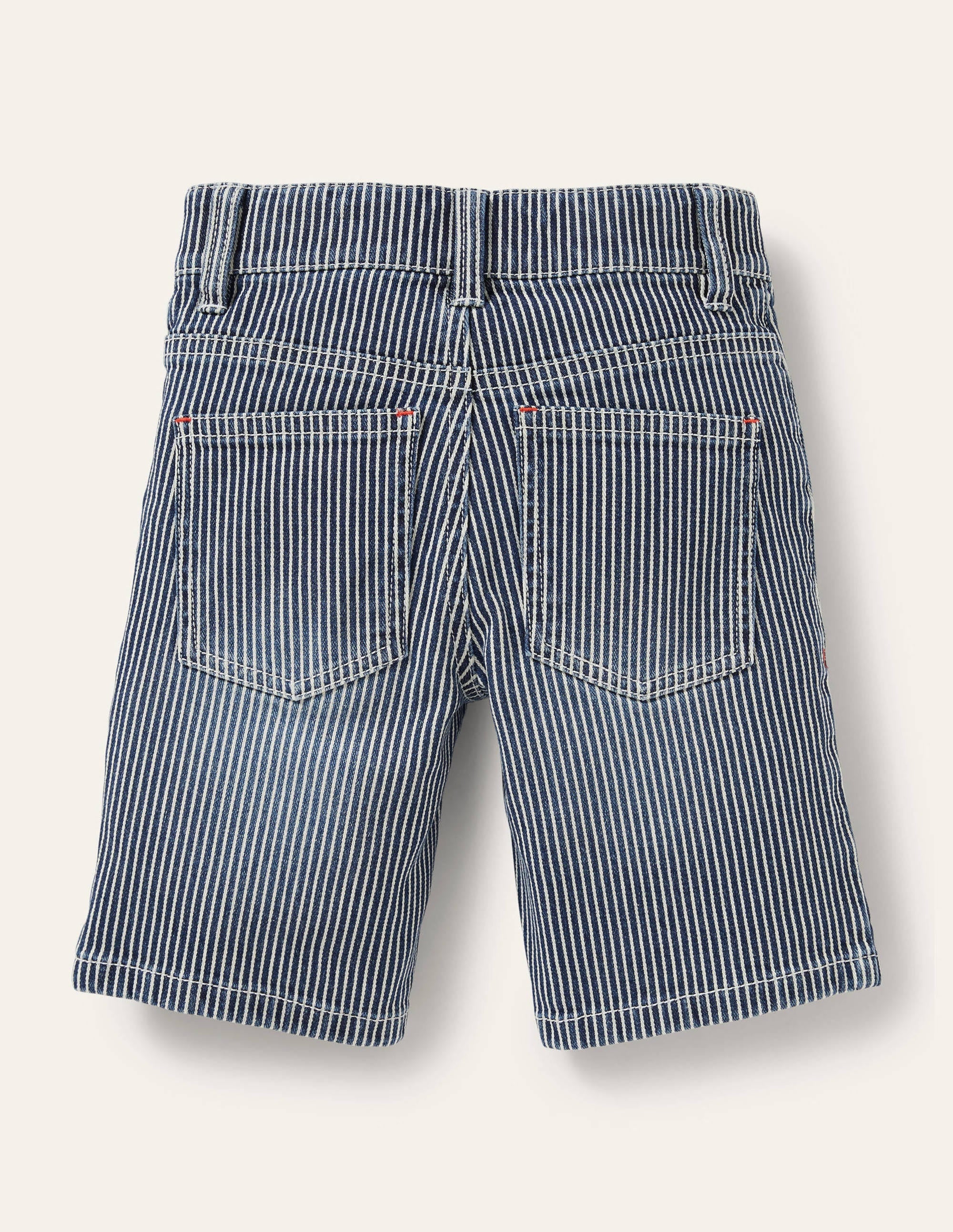 Adventure-flex Denim Shorts-Indigo Blue Ticking - Image 2