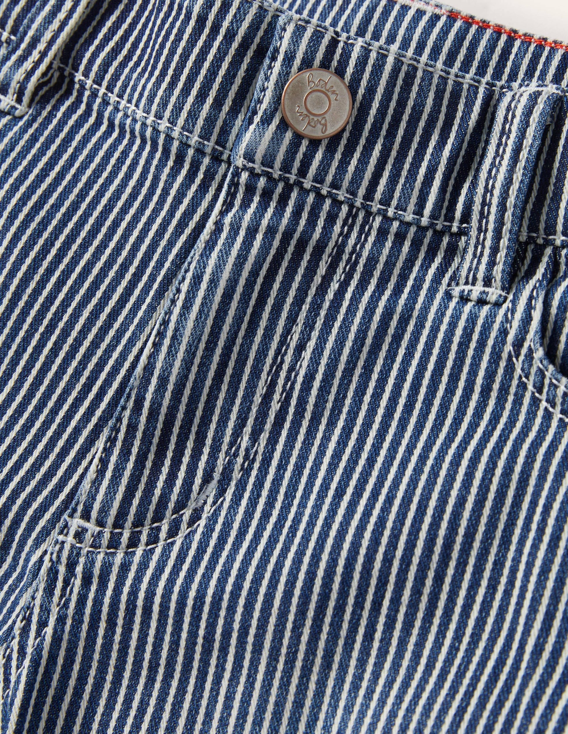 Adventure-flex Denim Shorts-Indigo Blue Ticking-3