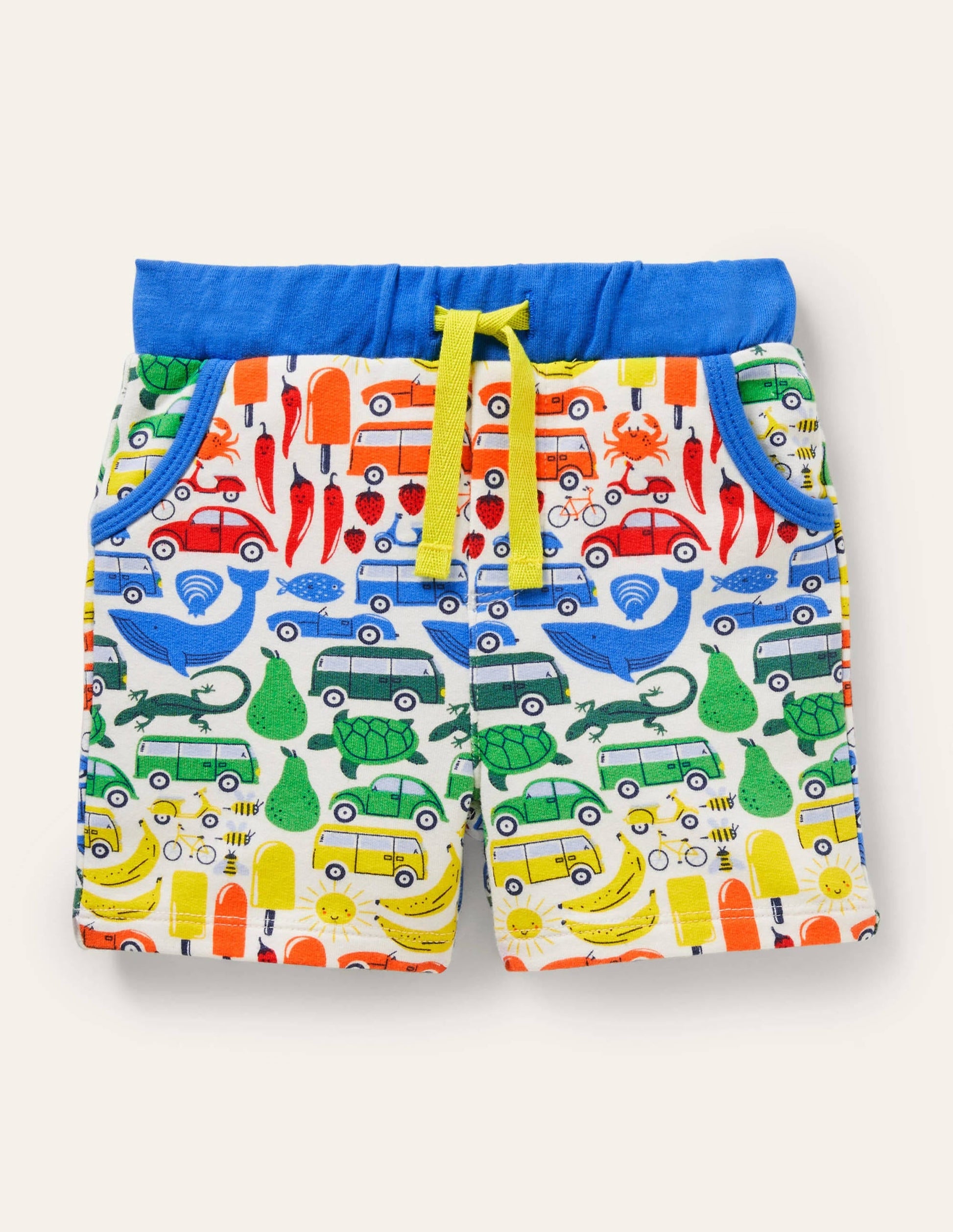 Jersey Shorts-Ivory Rainbow Road Trip-1