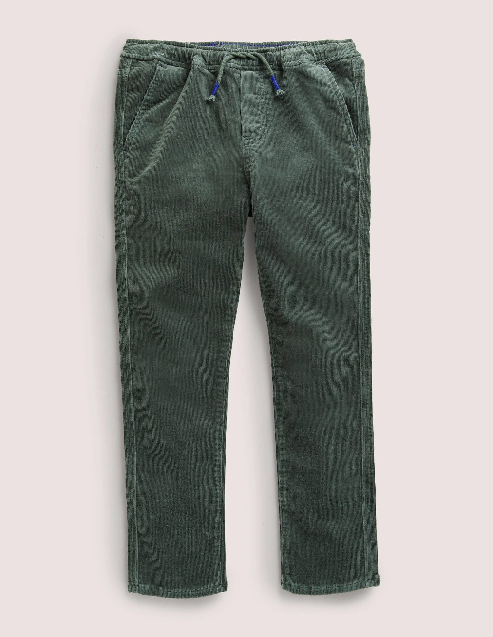 Relaxed Slim Pull-on Trousers-Pottery Green Cord-1
