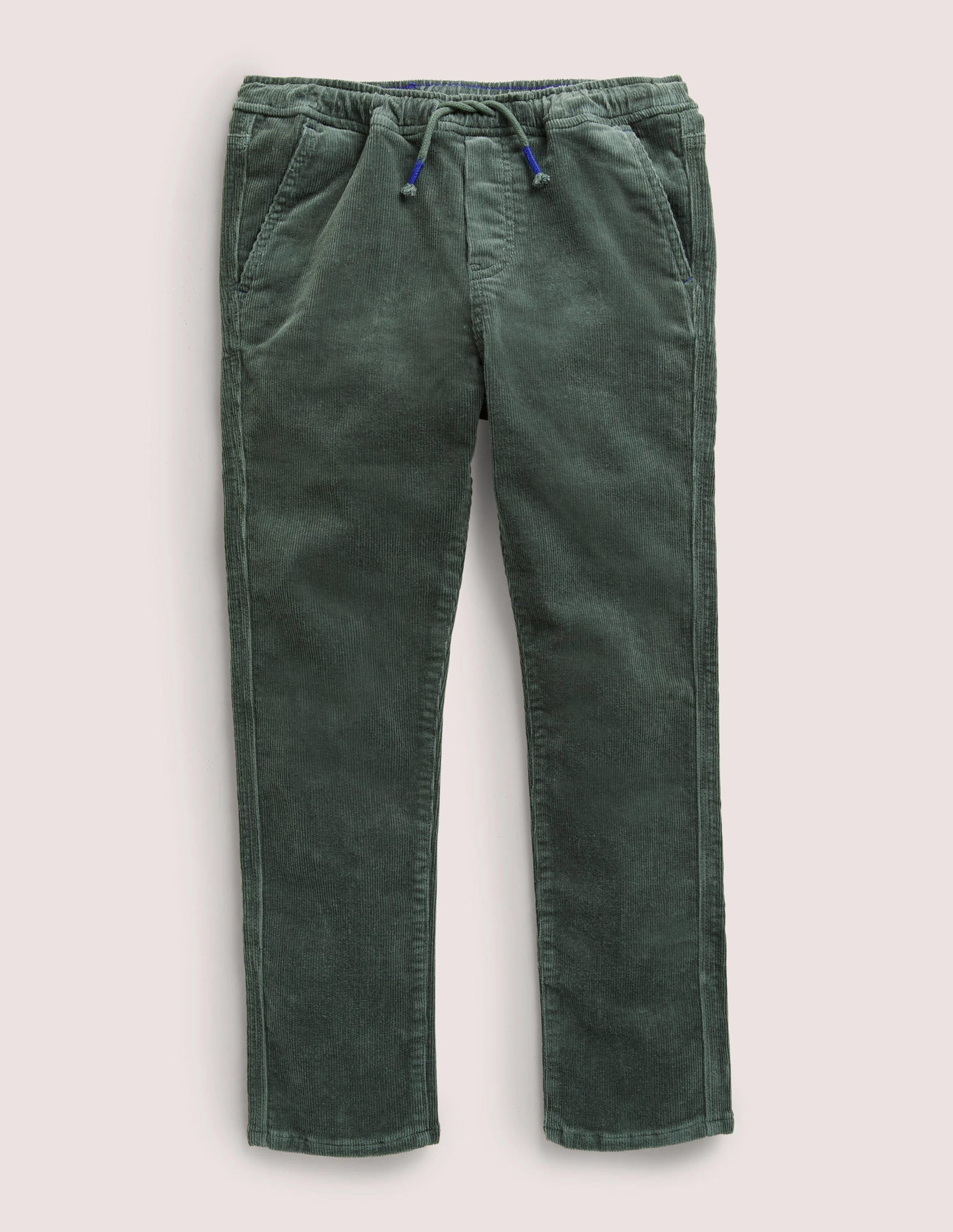 Relaxed Slim Pull-on Trousers-Pottery Green Cord - Image 1