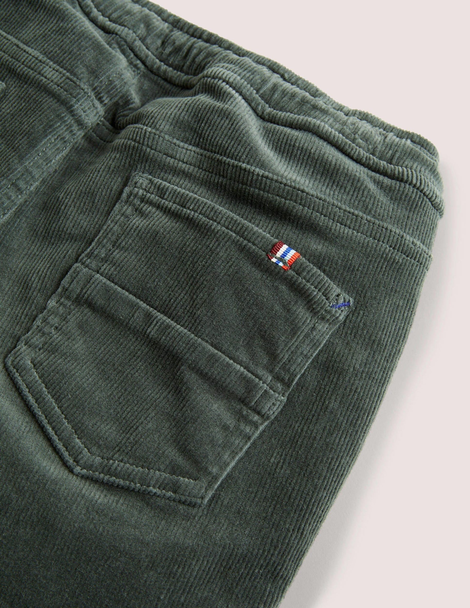 Relaxed Slim Pull-on Trousers-Pottery Green Cord-3