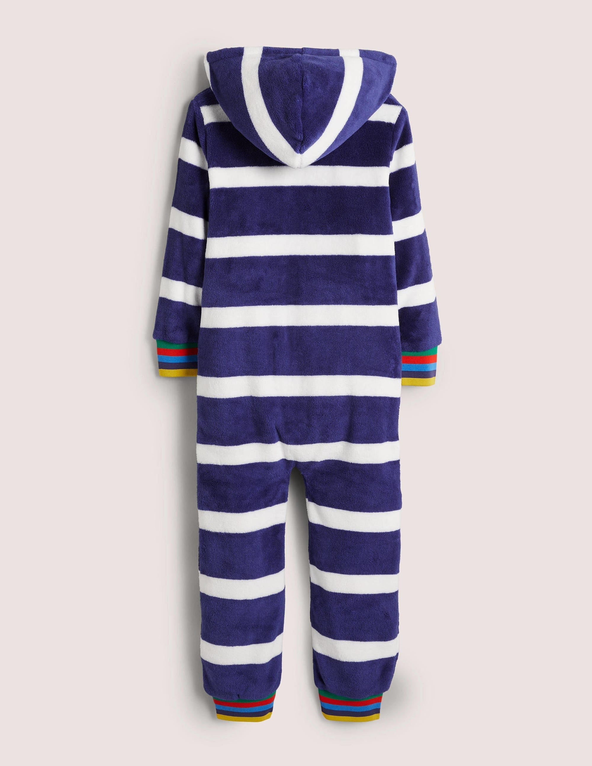 Cosy Fleece All-In-One-College Navy/Ivory Rainbow - Image 2
