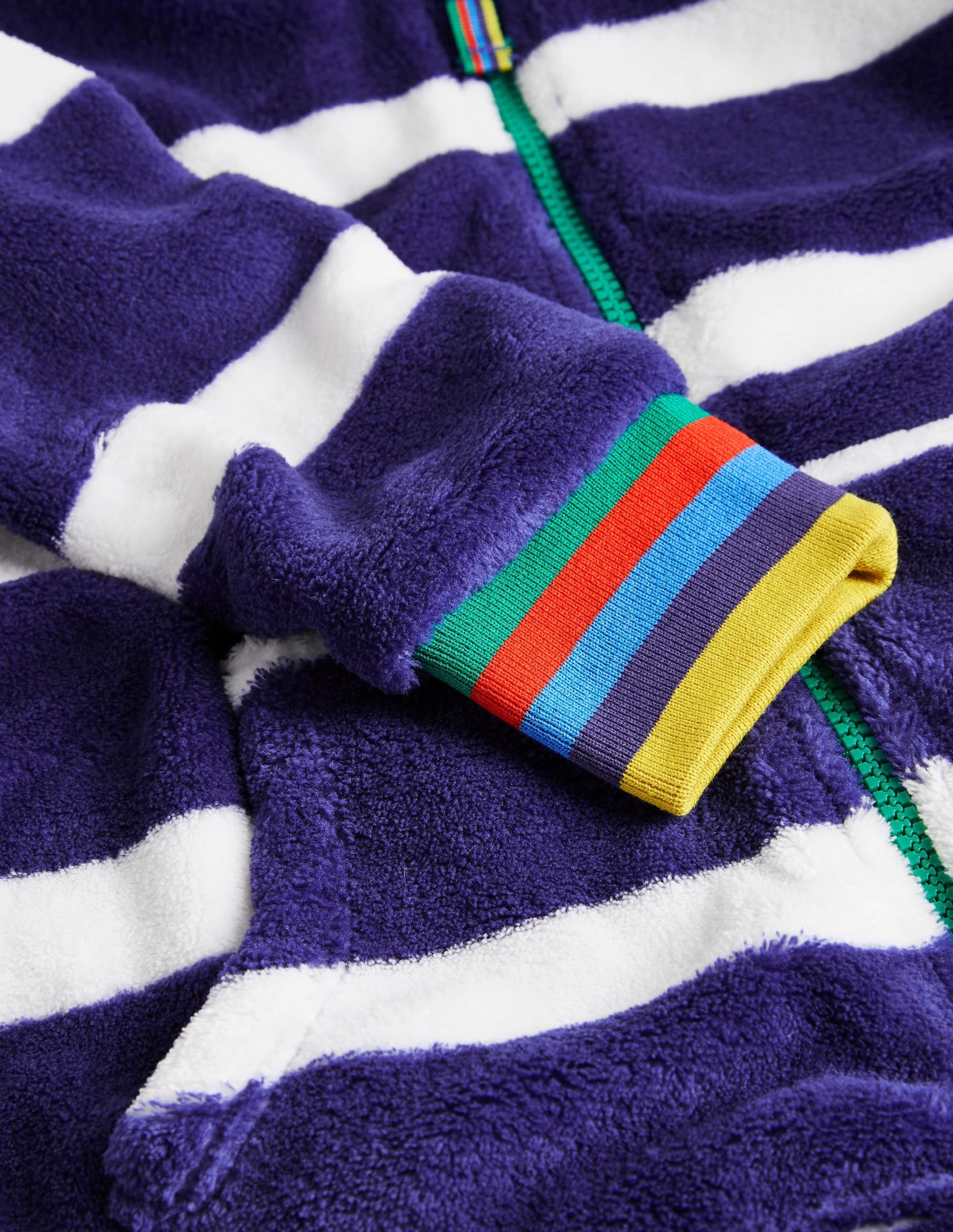 Cosy Fleece All-In-One-College Navy/Ivory Rainbow - Image 3