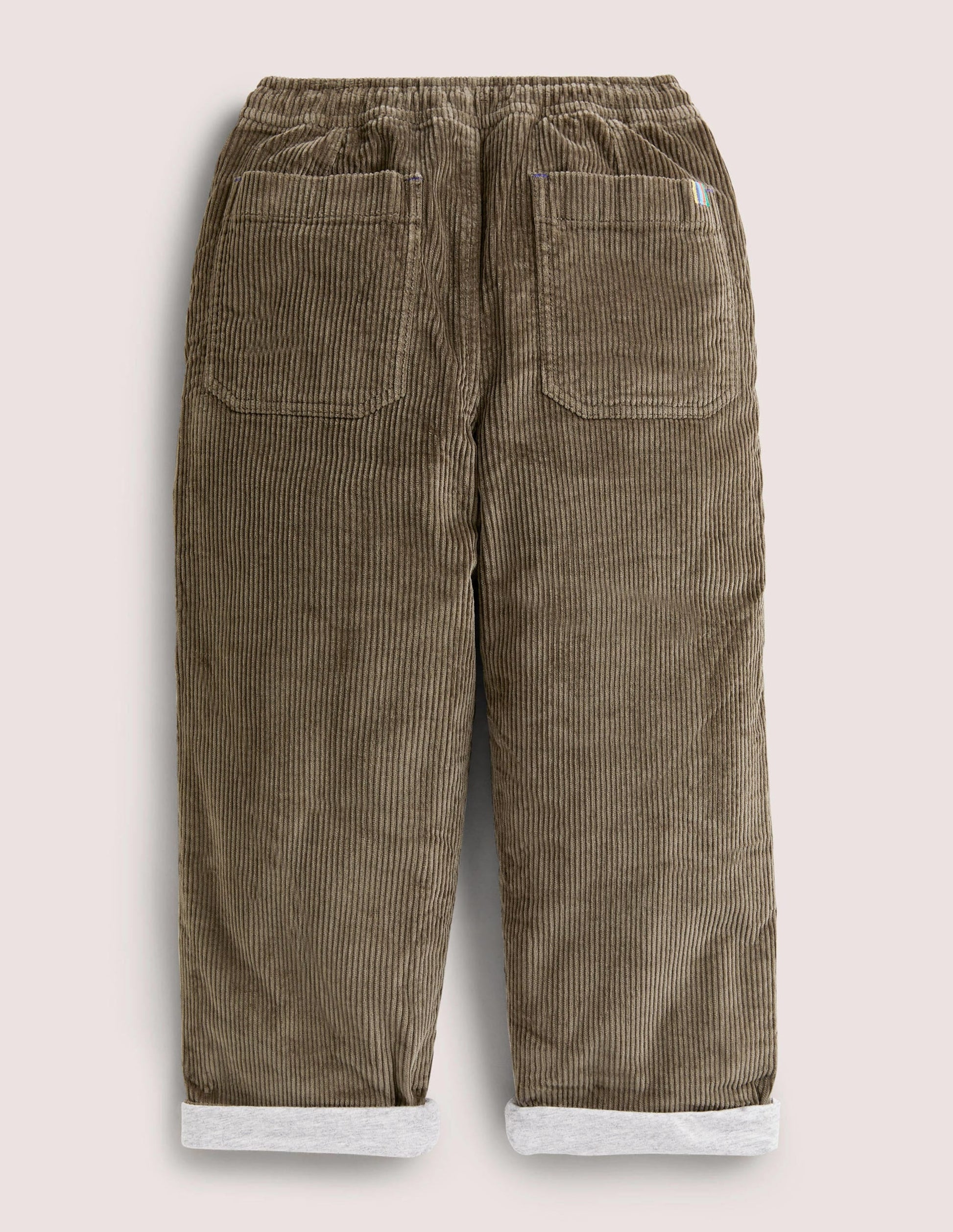 Lined Trousers-Khaki Green Cord-2