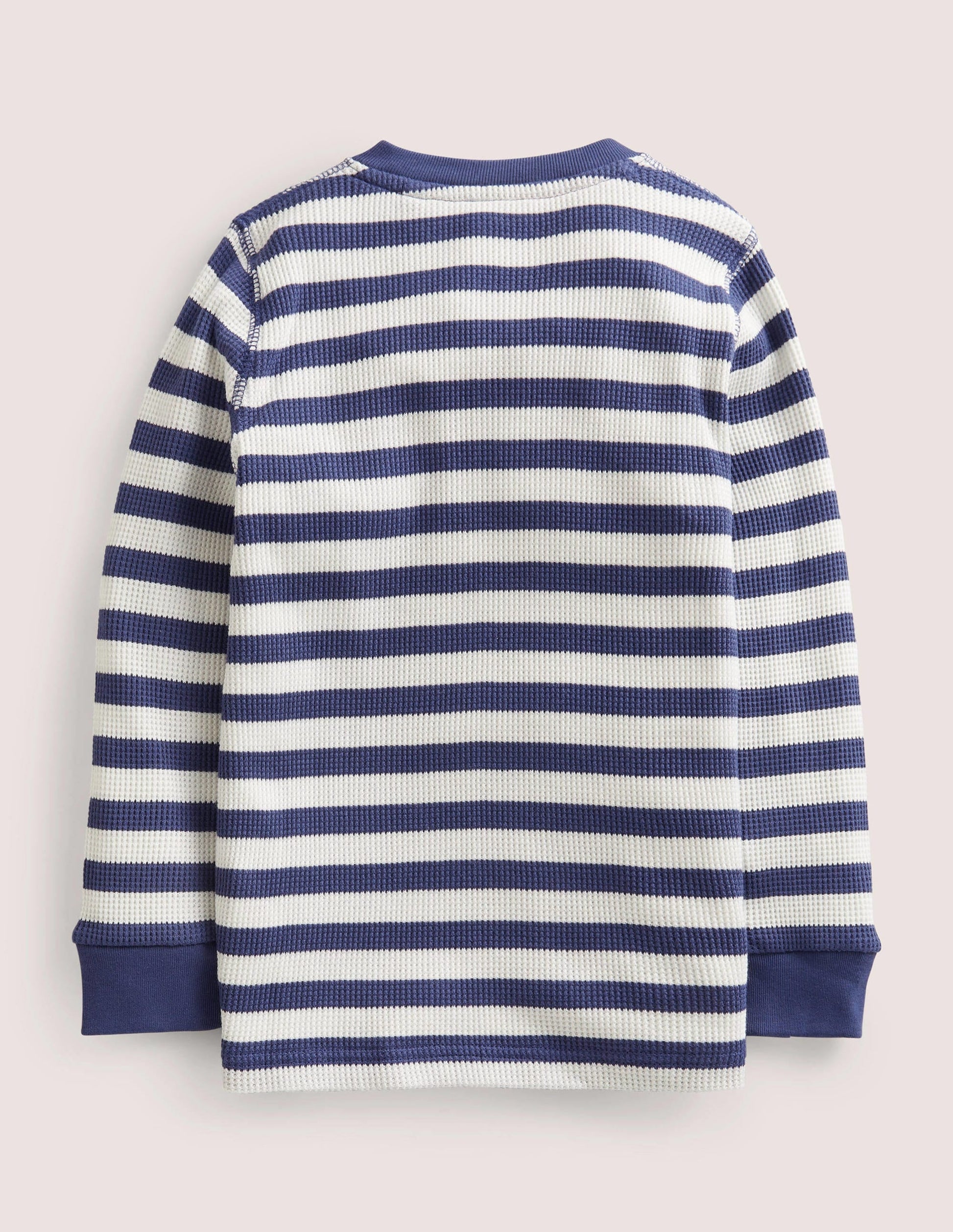 Waffle Henley T-Shirt-Ivory/Starboard-2