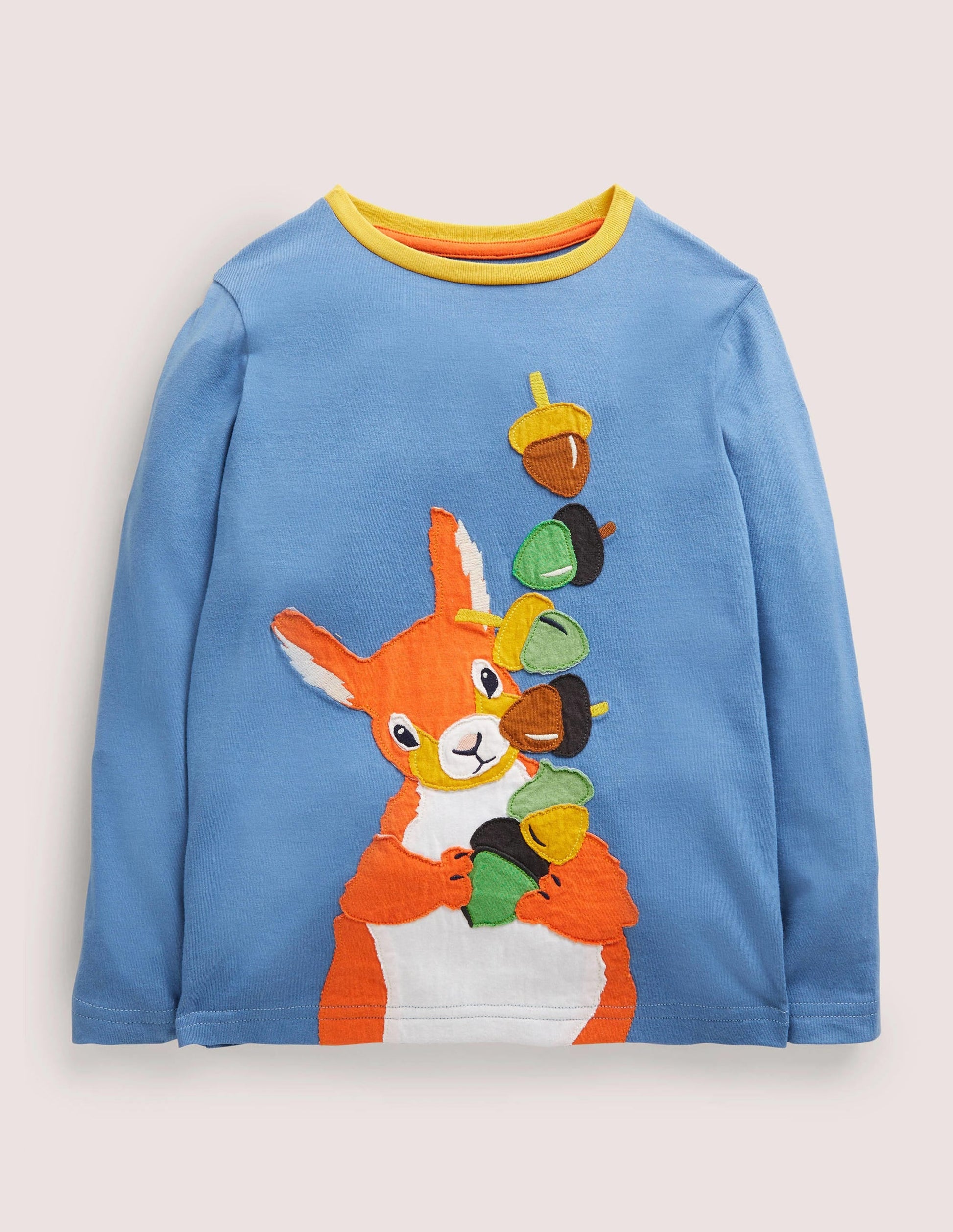 Front & Back Appliqué T-shirt-Riviera Blue Squirrel-1