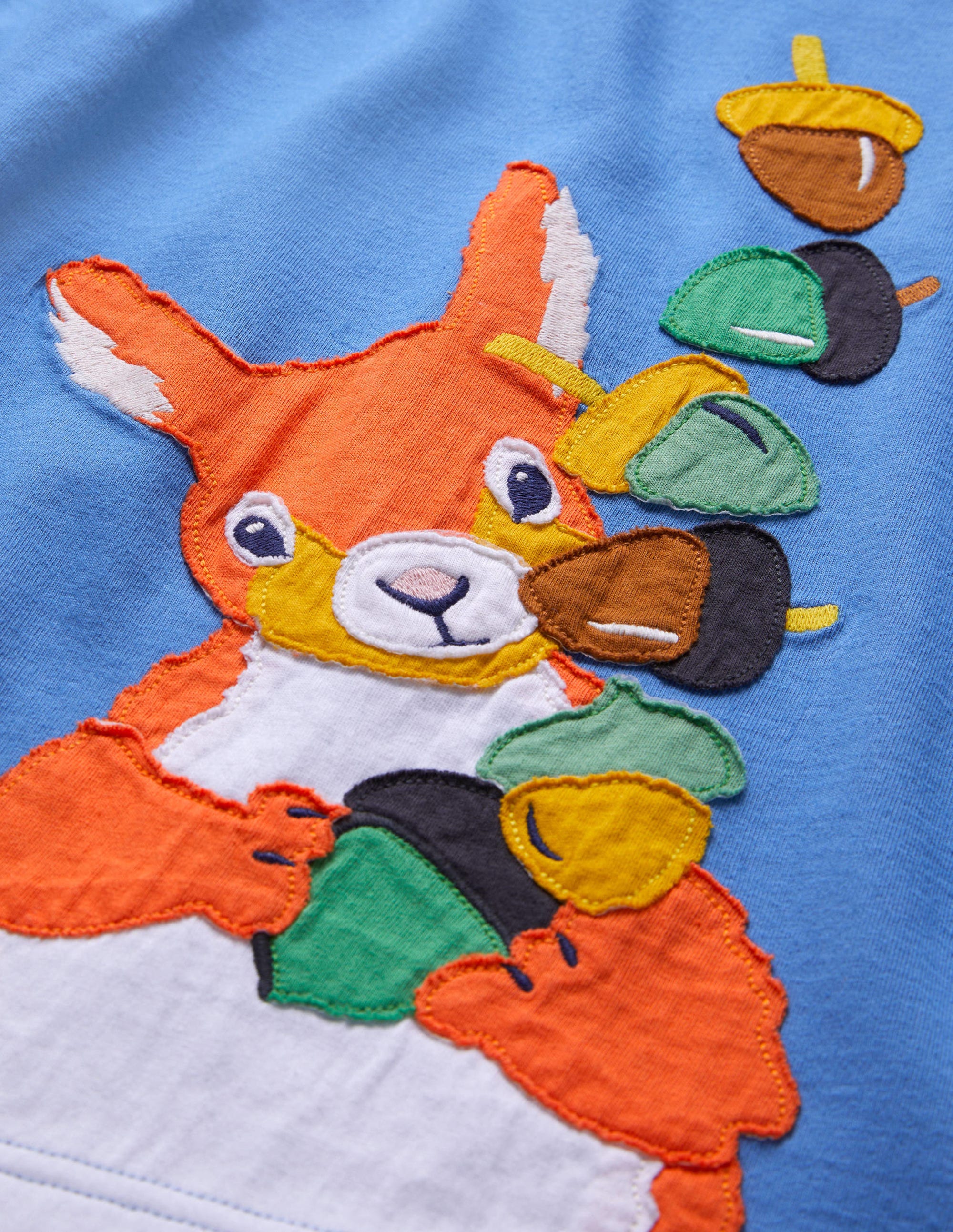 Front & Back Appliqué T-shirt-Riviera Blue Squirrel - Image 3