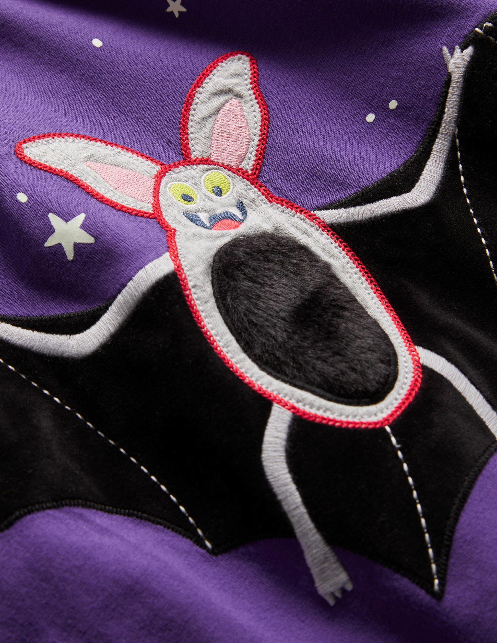 Halloween Glow Bat T-shirt-Bijou Purple Bat-3