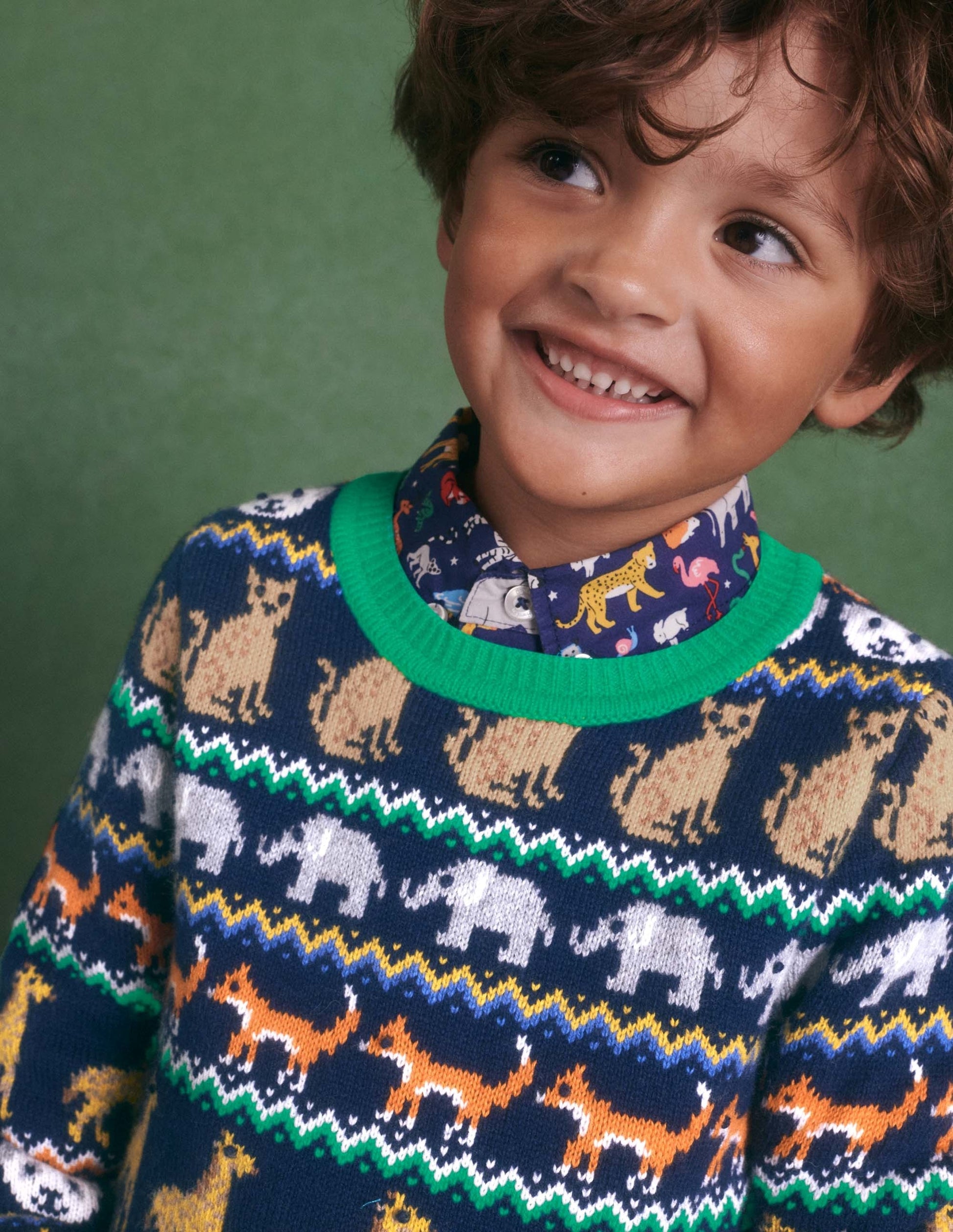 Fair Isle Jumper-College Navy Global Fair Isle-4