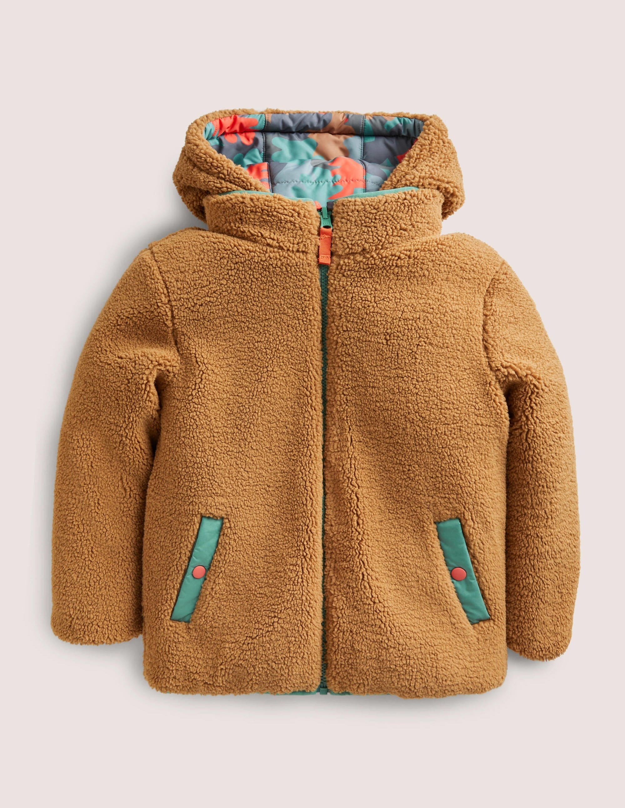 Autumn Leaf Reversible Teddy Puffer Jacket-Rosemary Autumn Leaf Camo - Image 4