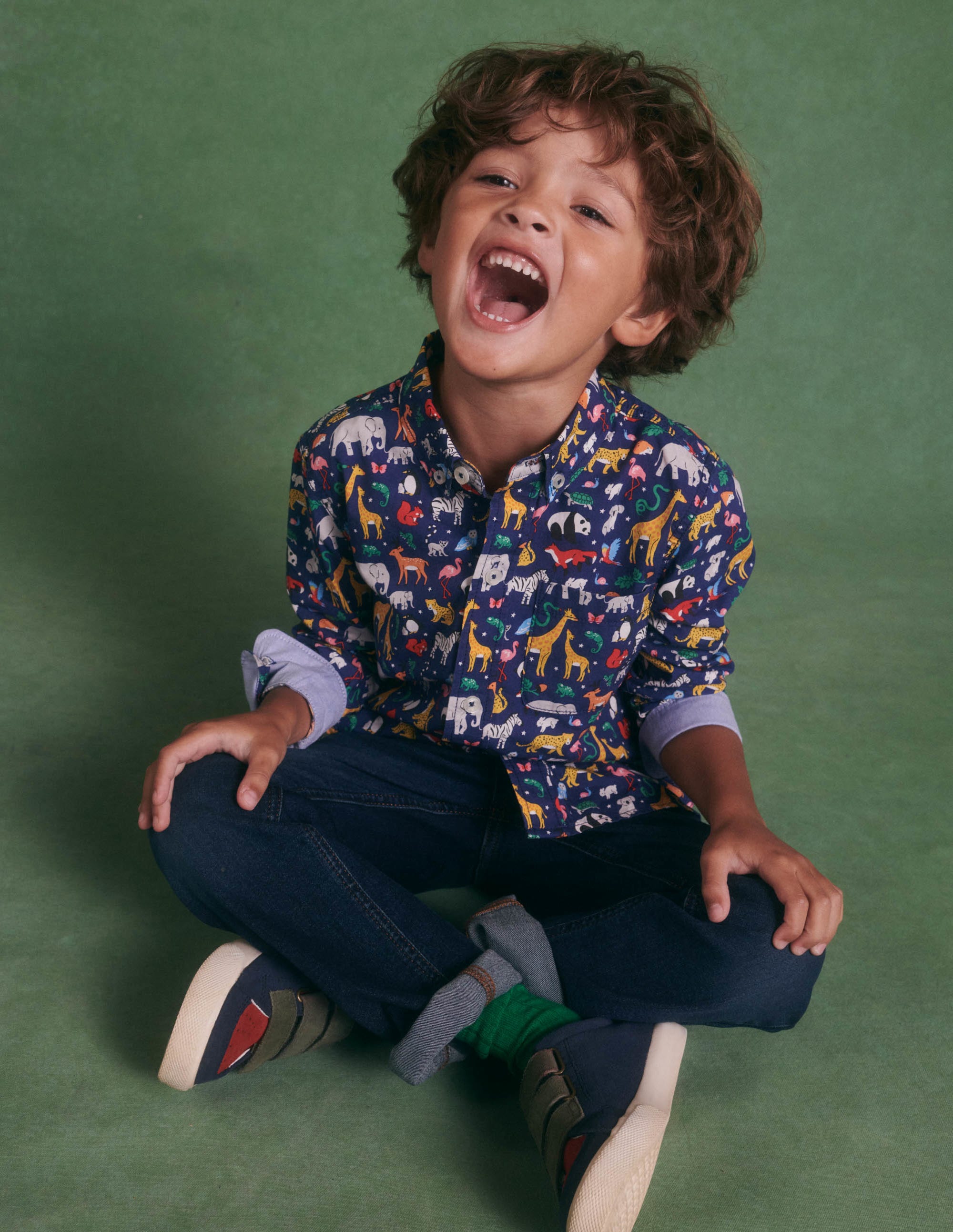 Casual Twill Shirt-Starboard Blue Animals - Image 4