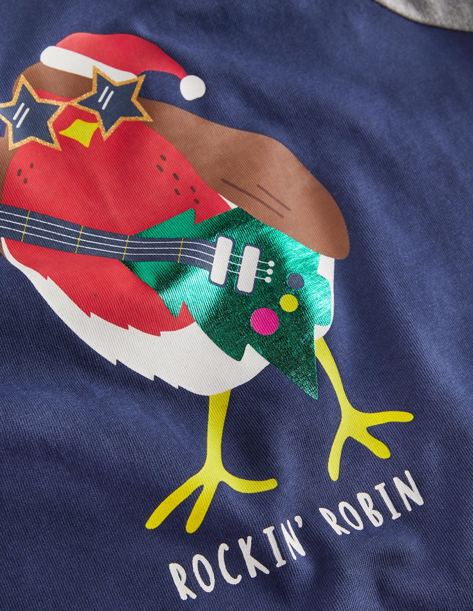 Festive Raglan T-shirt-College Navy Rockin' Robin-3