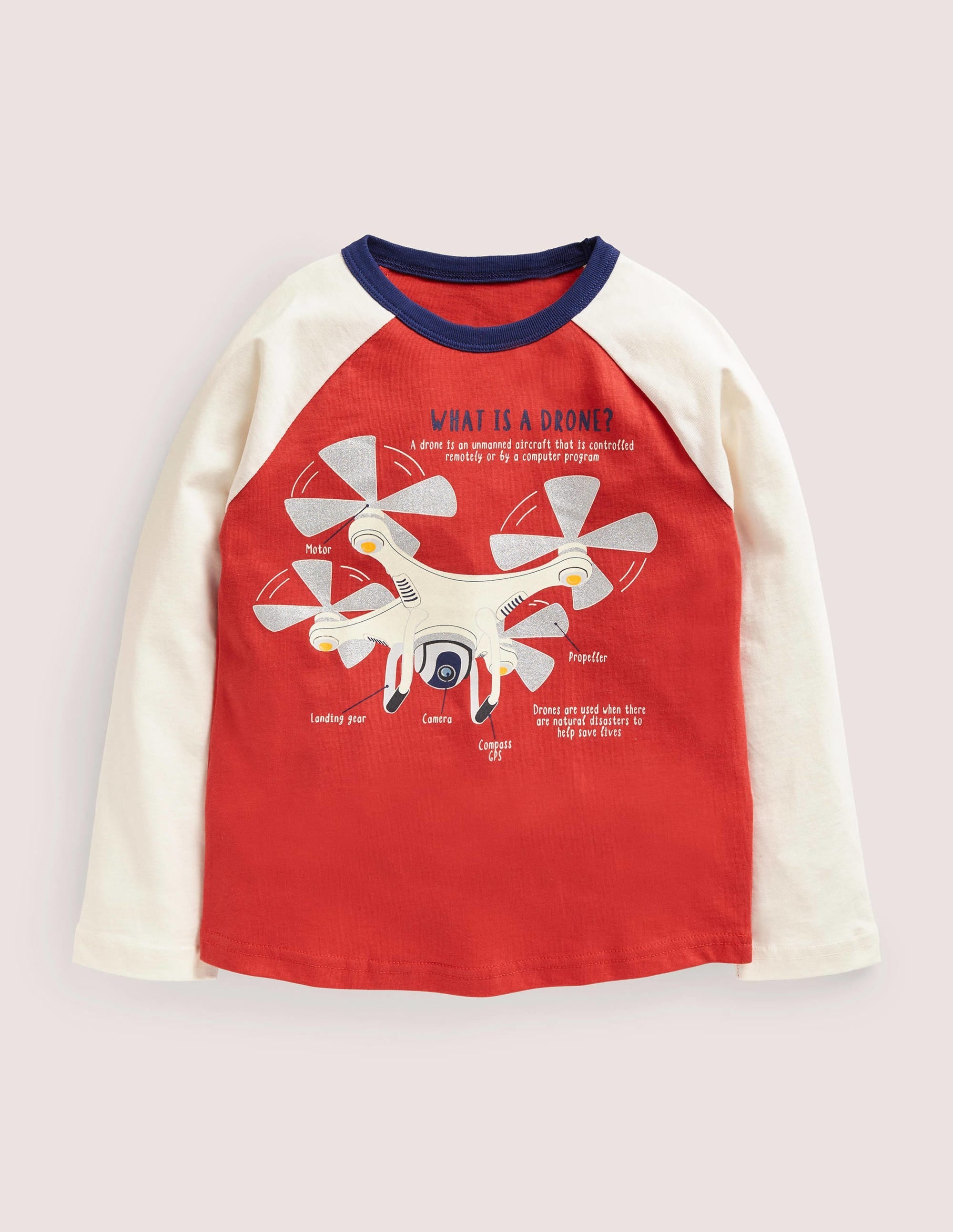 Educational GITD Logo T-shirt-Rockabilly Red Drone - Image 1